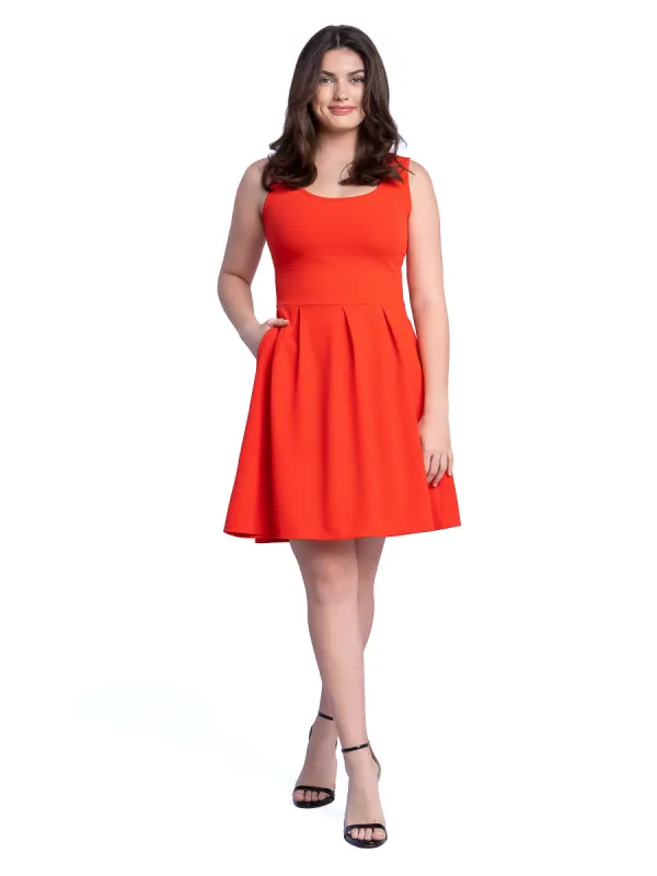 Sleeveless Pleated Skater Dress with Pockets sold by 24/7 Comfort Apparel