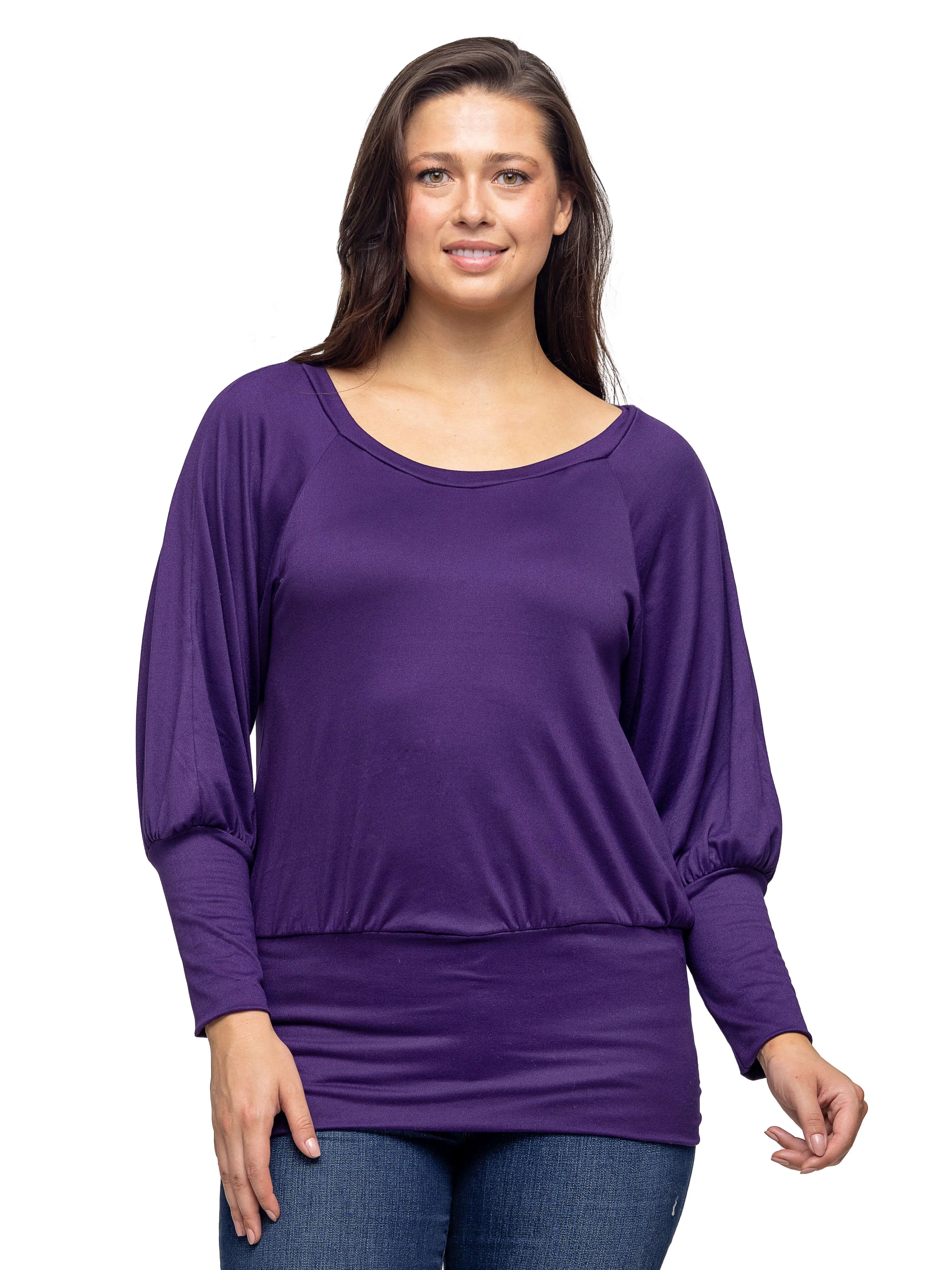 Round Neck Long Blouson Sleeve Banded Bottom Top sold by 24/7 Comfort Apparel product image thumbnail 4