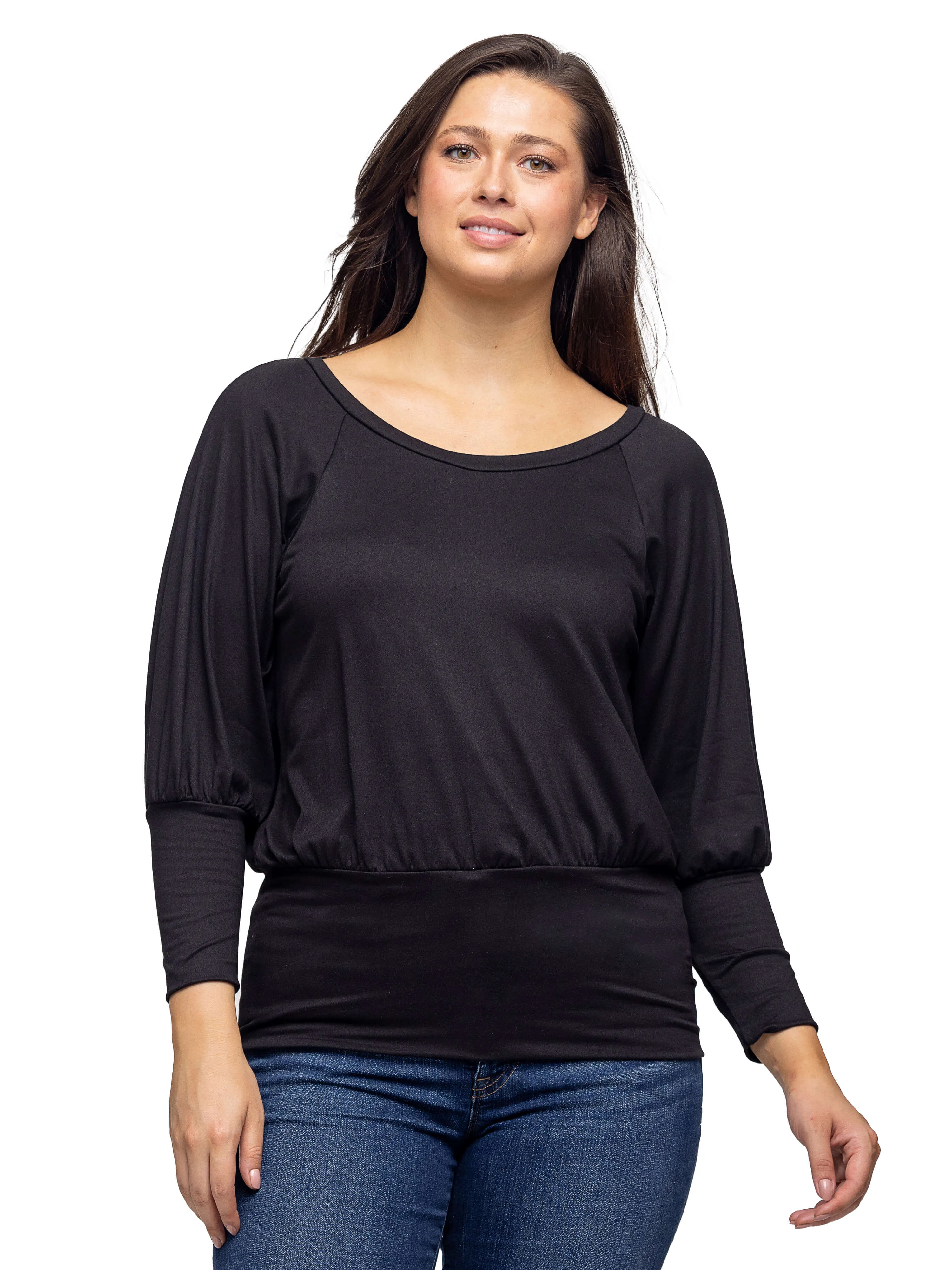Round Neck Long Blouson Sleeve Banded Bottom Top sold by 24/7 Comfort Apparel product image thumbnail 5