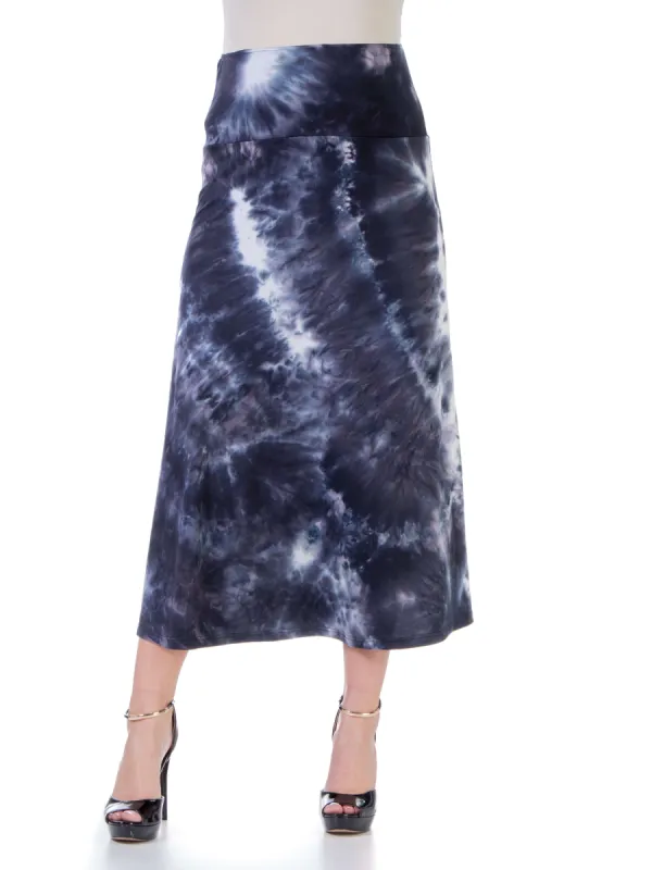 Tie Dye Elastic Waistband Casual Maternity Maxi Skirt sold by 24/7 Comfort Apparel
