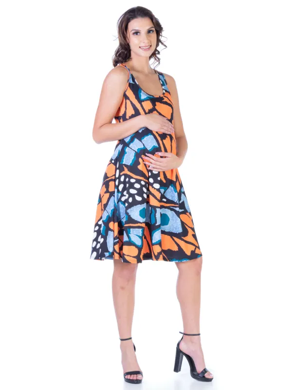 Butterfly Print Maternity Sleeveless Swing Dress sold by 24/7 Comfort Apparel
