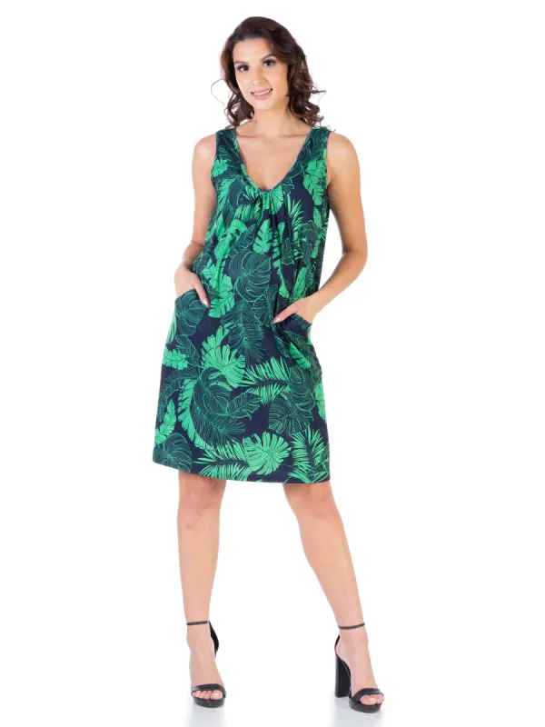 Monarch Print Maternity Sleeveless Pocket Dress sold by 24/7 Comfort Apparel