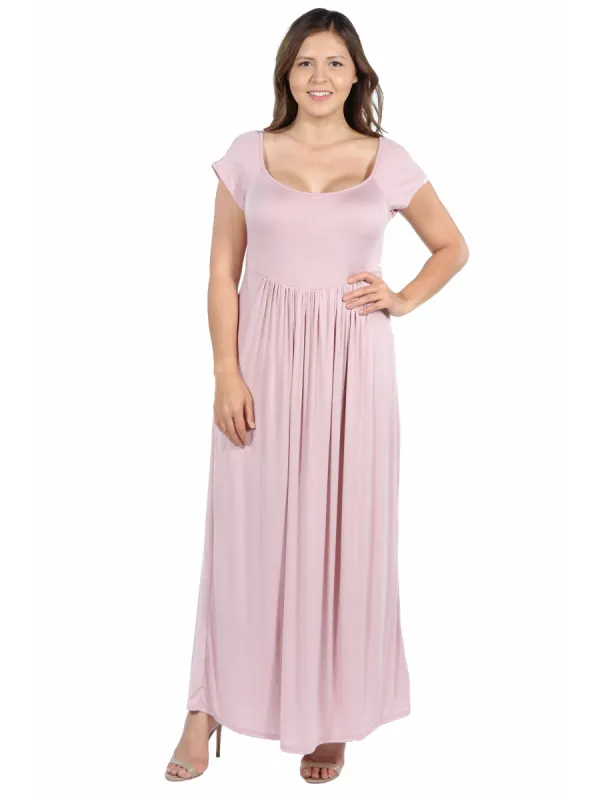 Cap Sleeve Empire Waist Plus Size Maxi Dress sold by 24/7 Comfort Apparel
