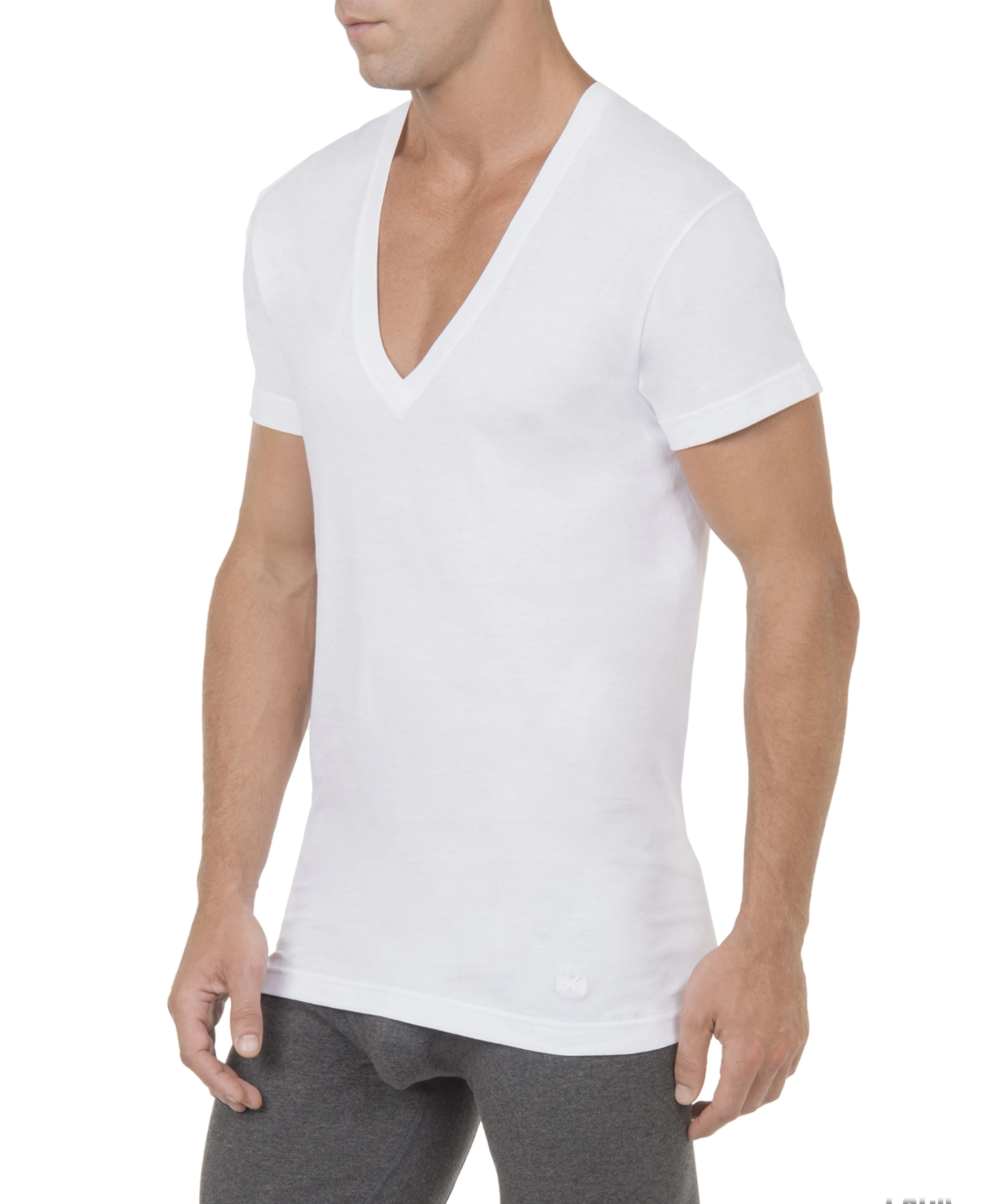 Essential Cotton Slim Fit Deep V-Neck T-Shirt 3-Pack sold by 2xist product image thumbnail 2