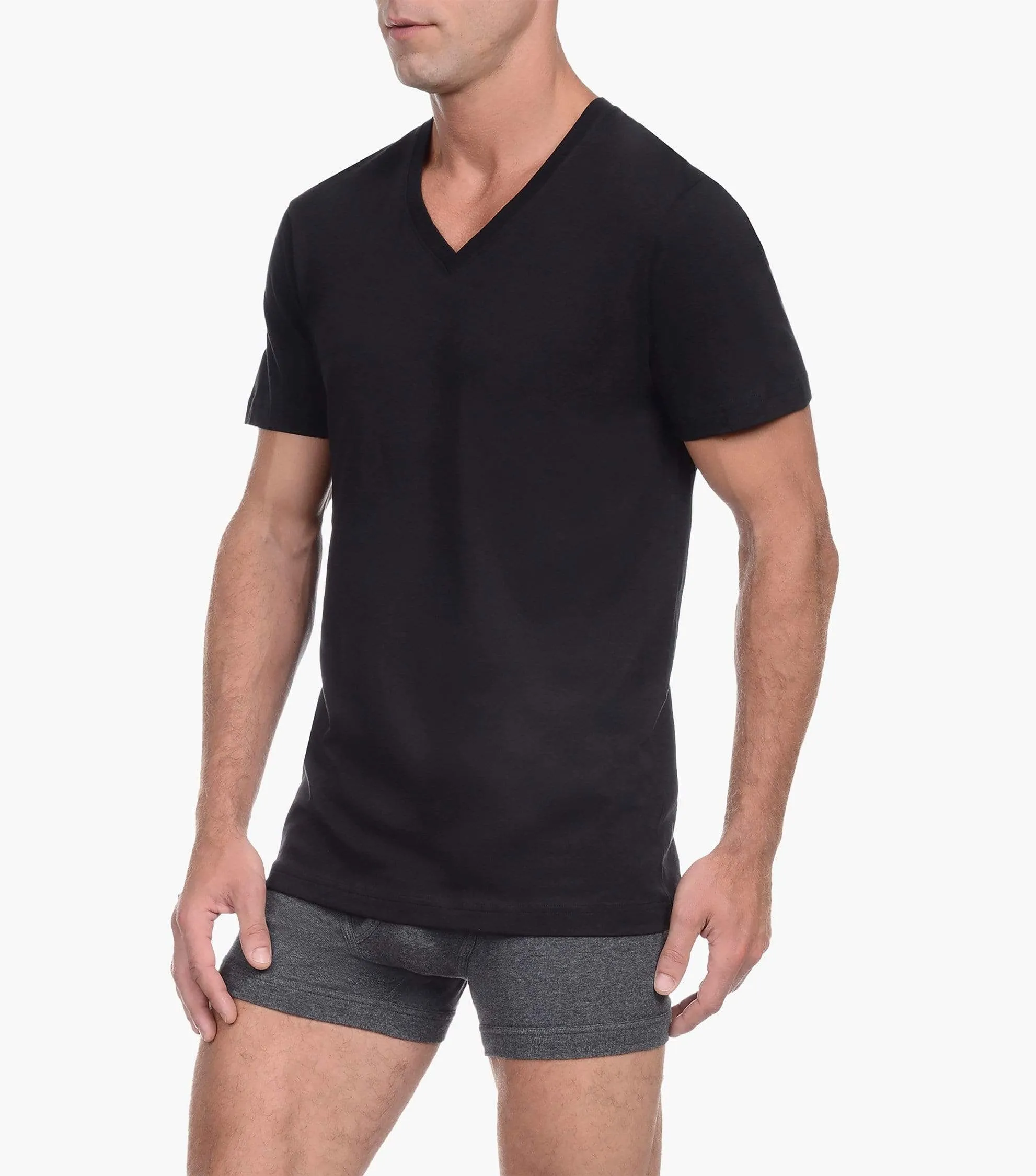 Essential Cotton V-Neck T-Shirt 3-Pack sold by 2xist