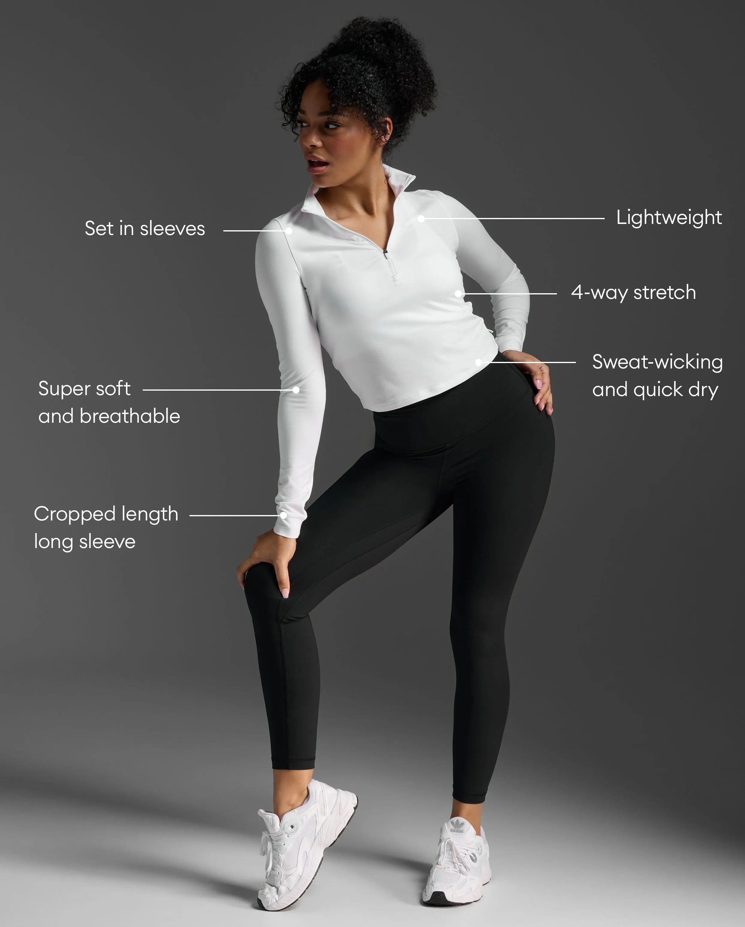 Flex Crop 1/2 Zip Long Sleeve sold by 2xu product image thumbnail 2