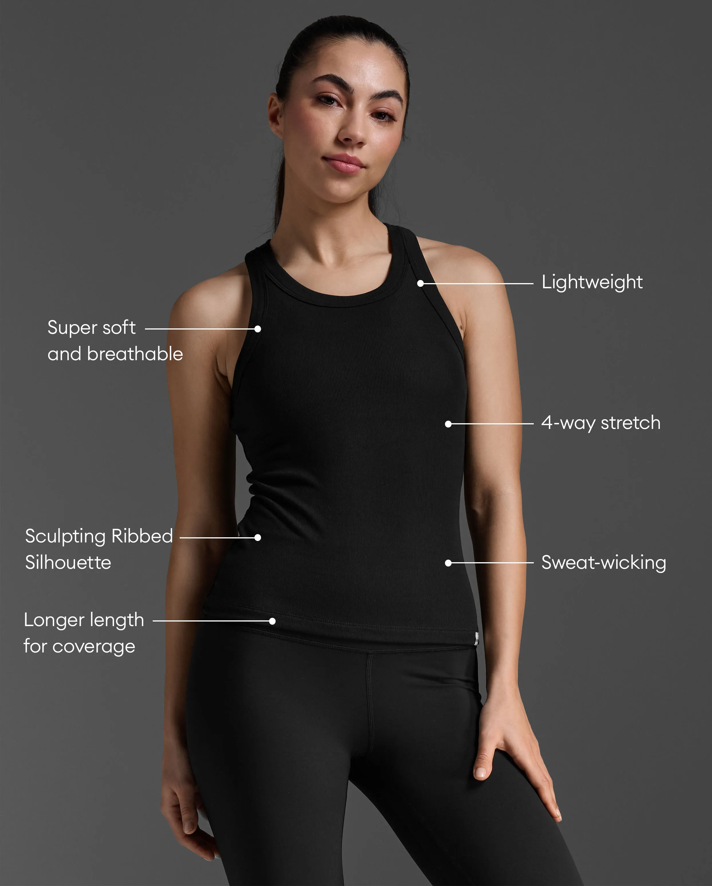 Fluid Ribbed Tank sold by 2xu product image thumbnail 2