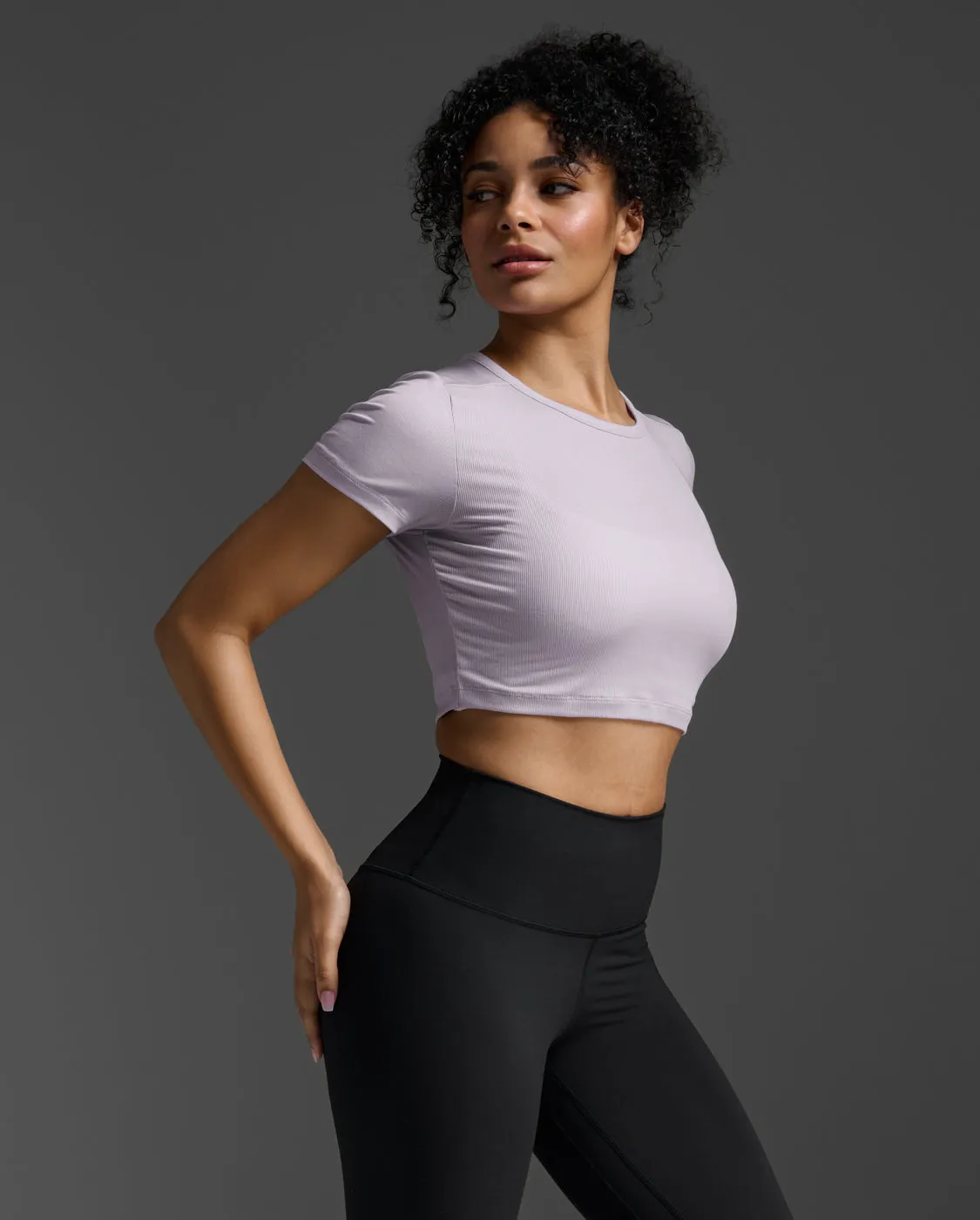 Fluid Ribbed Crop Tee sold by 2xu