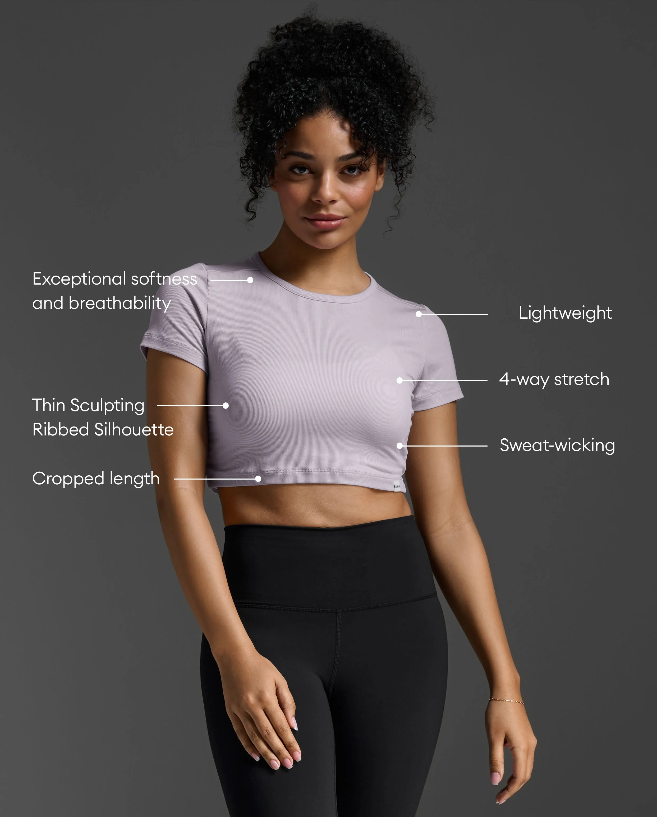 Fluid Ribbed Crop Tee sold by 2xu product image thumbnail 2