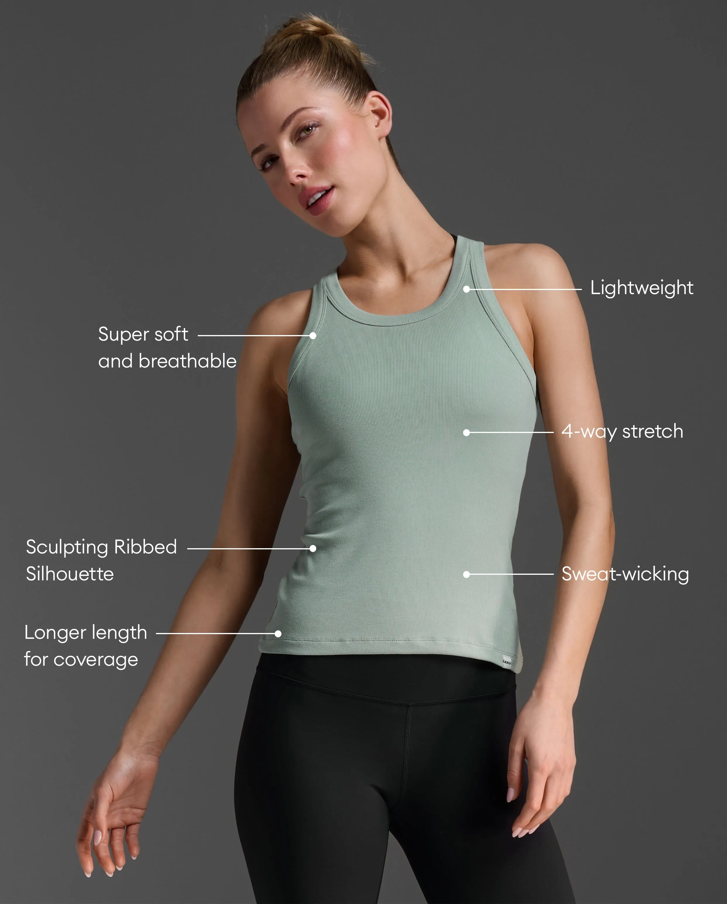 Fluid Ribbed Tank sold by 2xu product image thumbnail 2