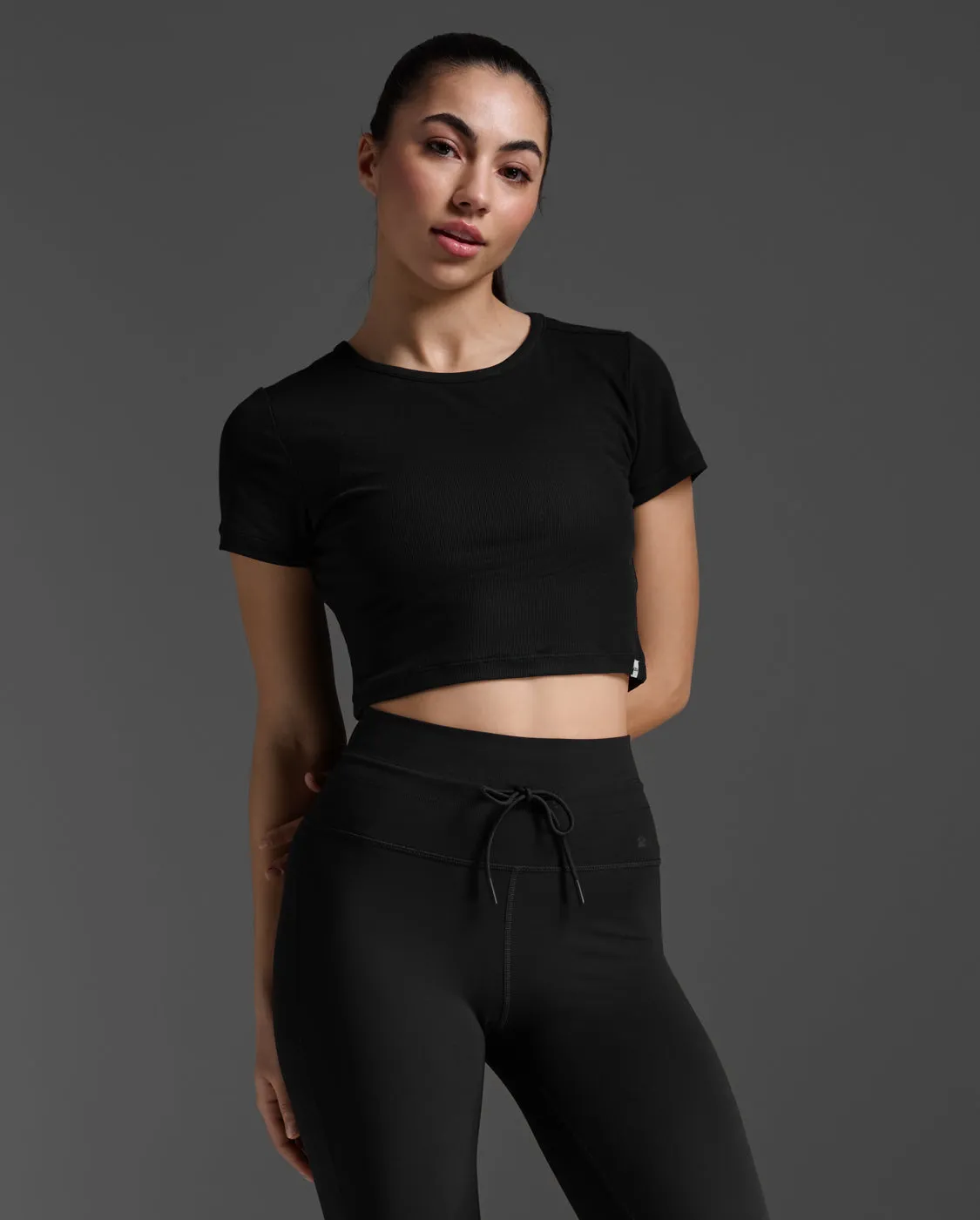 Fluid Modal Ribbed Crop Tee sold by 2xu product image thumbnail 3