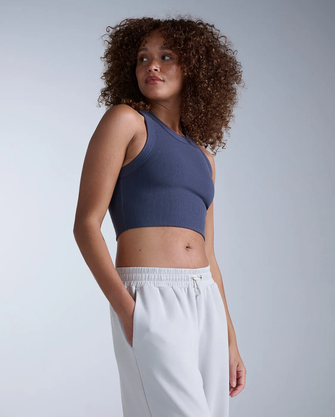 Fluid Tencel Ribbed Crop Tank sold by 2xu product image thumbnail 2