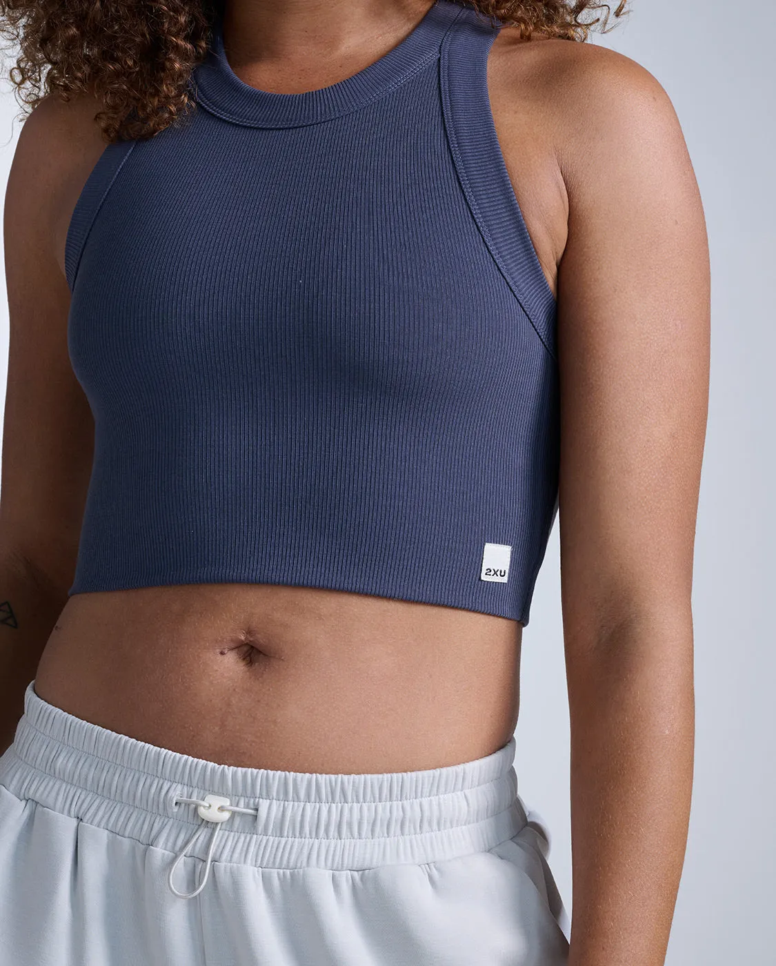 Fluid Tencel Ribbed Crop Tank sold by 2xu product image thumbnail 4