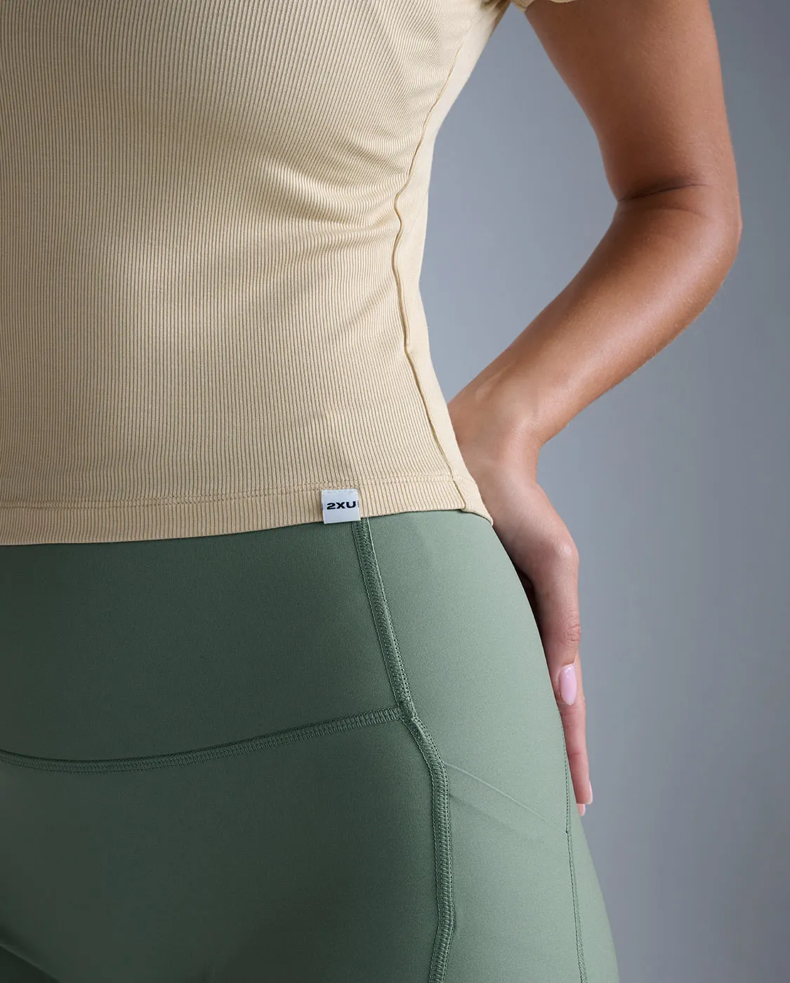 Fluid Modal Ribbed Crop Tee sold by 2xu product image thumbnail 3