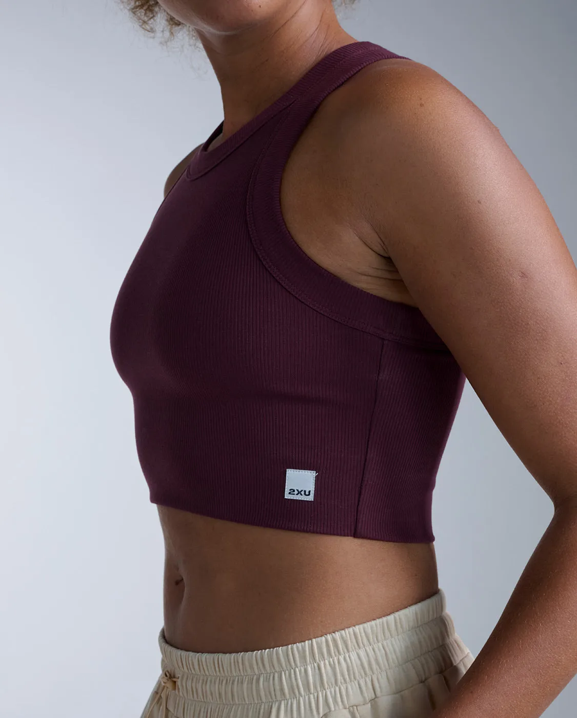 Fluid Tencel Ribbed Crop Tank sold by 2xu product image thumbnail 3