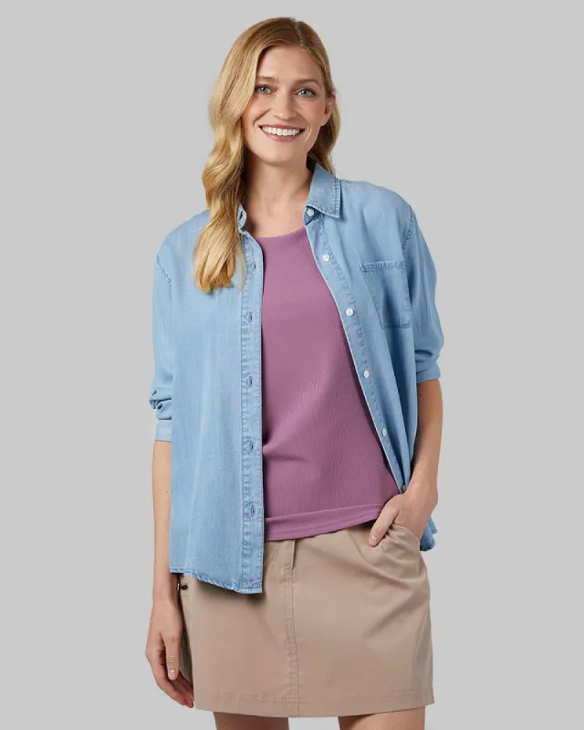 WOMEN'S CHAMBRAY LONG SLEEVE BUTTON-UP sold by 32 Degrees