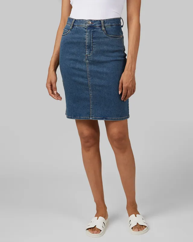 WOMEN'S STRETCH COMFORT JEAN SKIRT sold by 32 Degrees