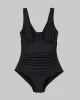 WOMEN'S RUCHED PLUNGE ONE PIECE SWIMSUIT sold by 32 Degrees