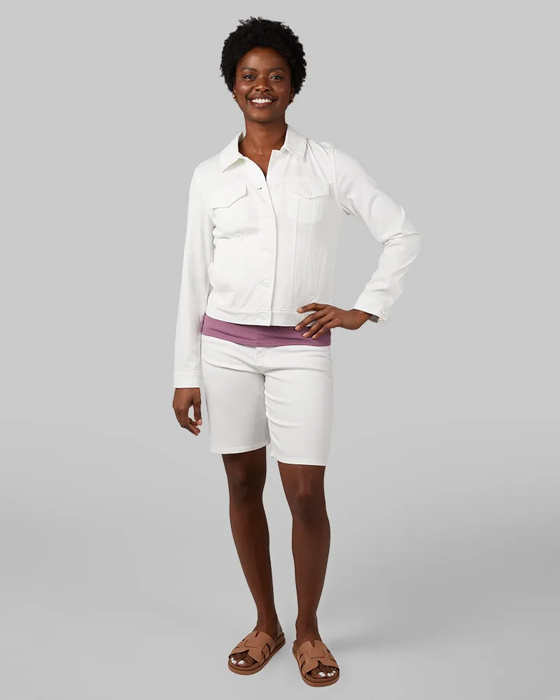 WOMEN'S MINI KNIT TWILL TRUCKER JACKET sold by 32 Degrees product image thumbnail 4