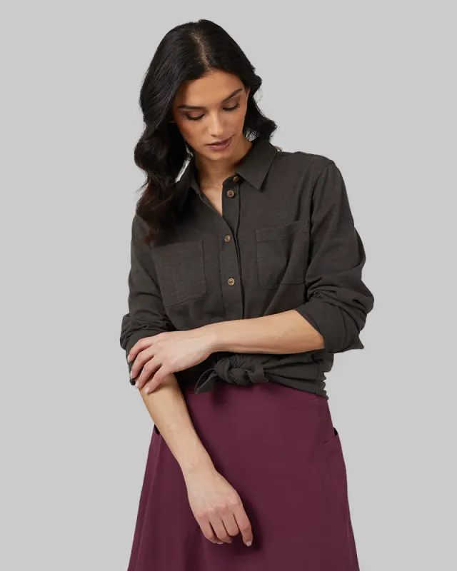 WOMEN'S SOFT WASH KNIT LONG SLEEVE BUTTON-UP sold by 32 Degrees