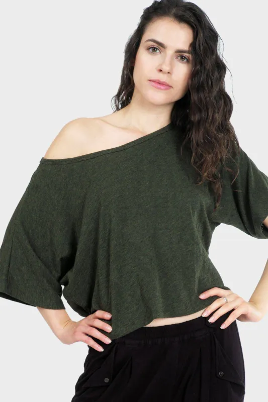 Lumi Crop Top (Heather Forest) sold by 337 Brand