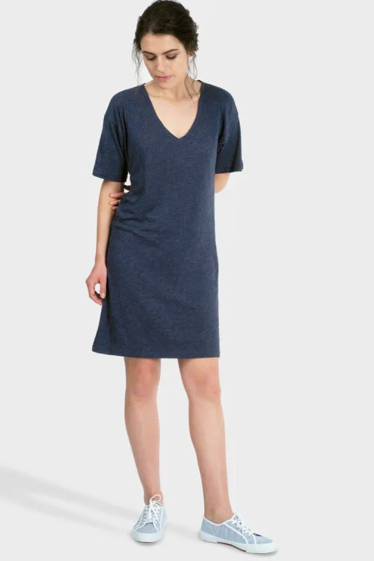Mika T-Shirt Dress (Heather Lake) sold by 337 Brand