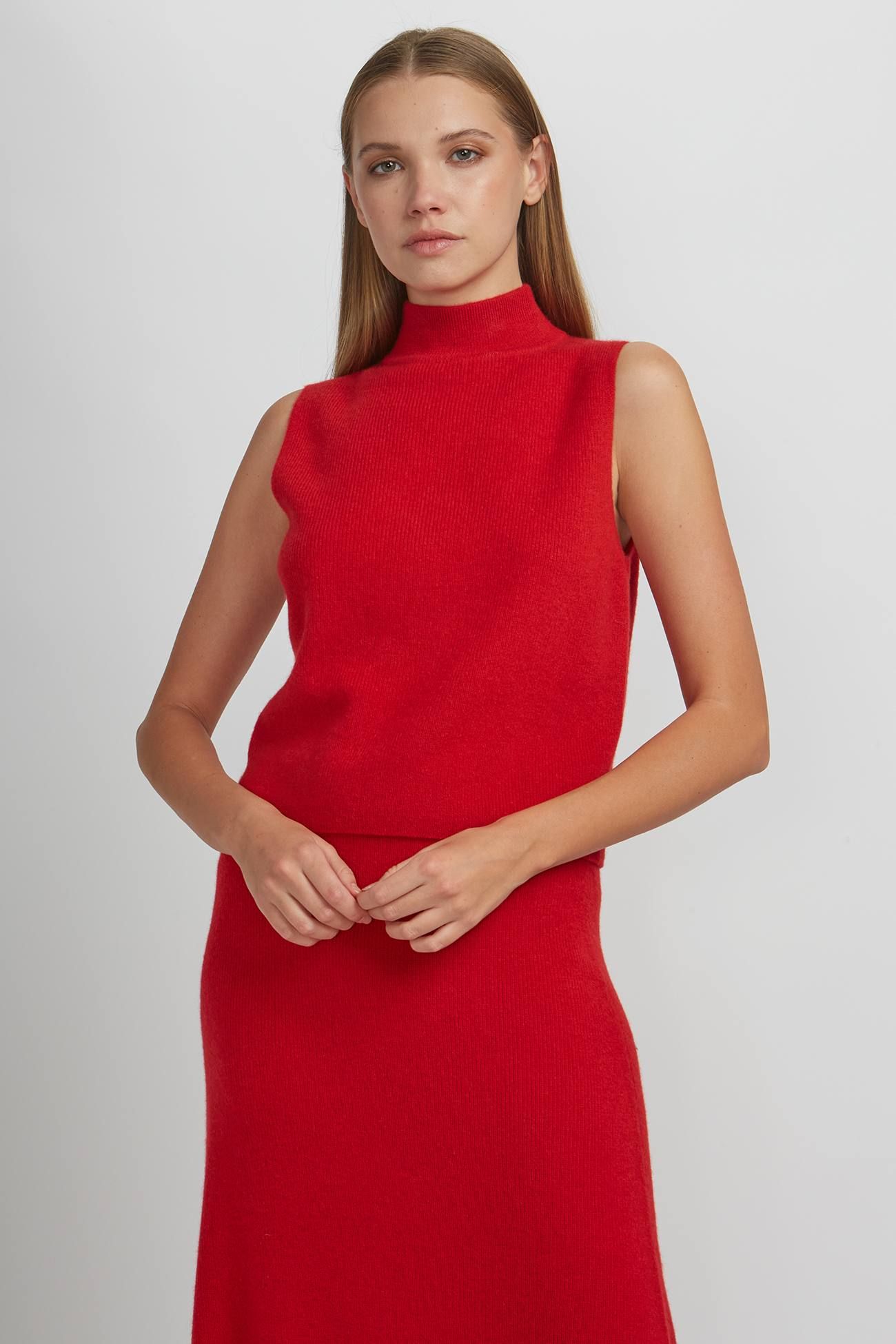 MILENA SLEEVELESS TURTLENECK sold by 360 Cashmere
