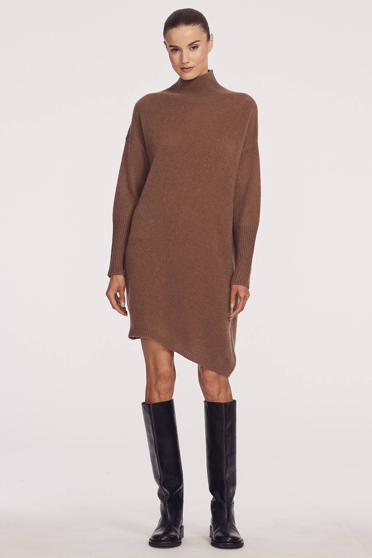 QUINCY TURTLENECK DRESS sold by 360 Cashmere