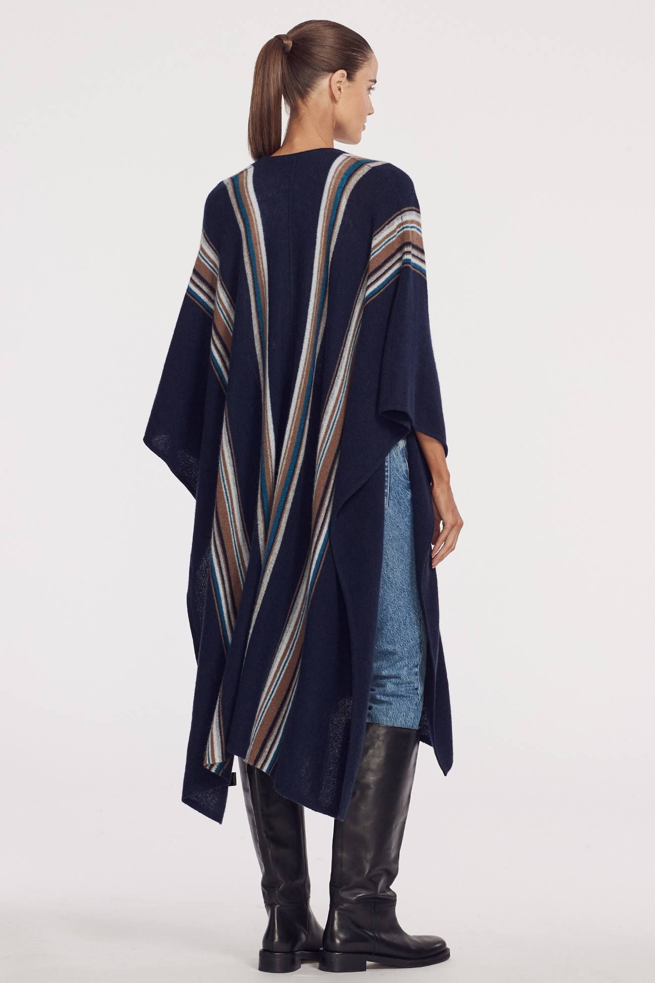 YSABEL STRIPED PONCHO sold by 360 Cashmere product image thumbnail 3