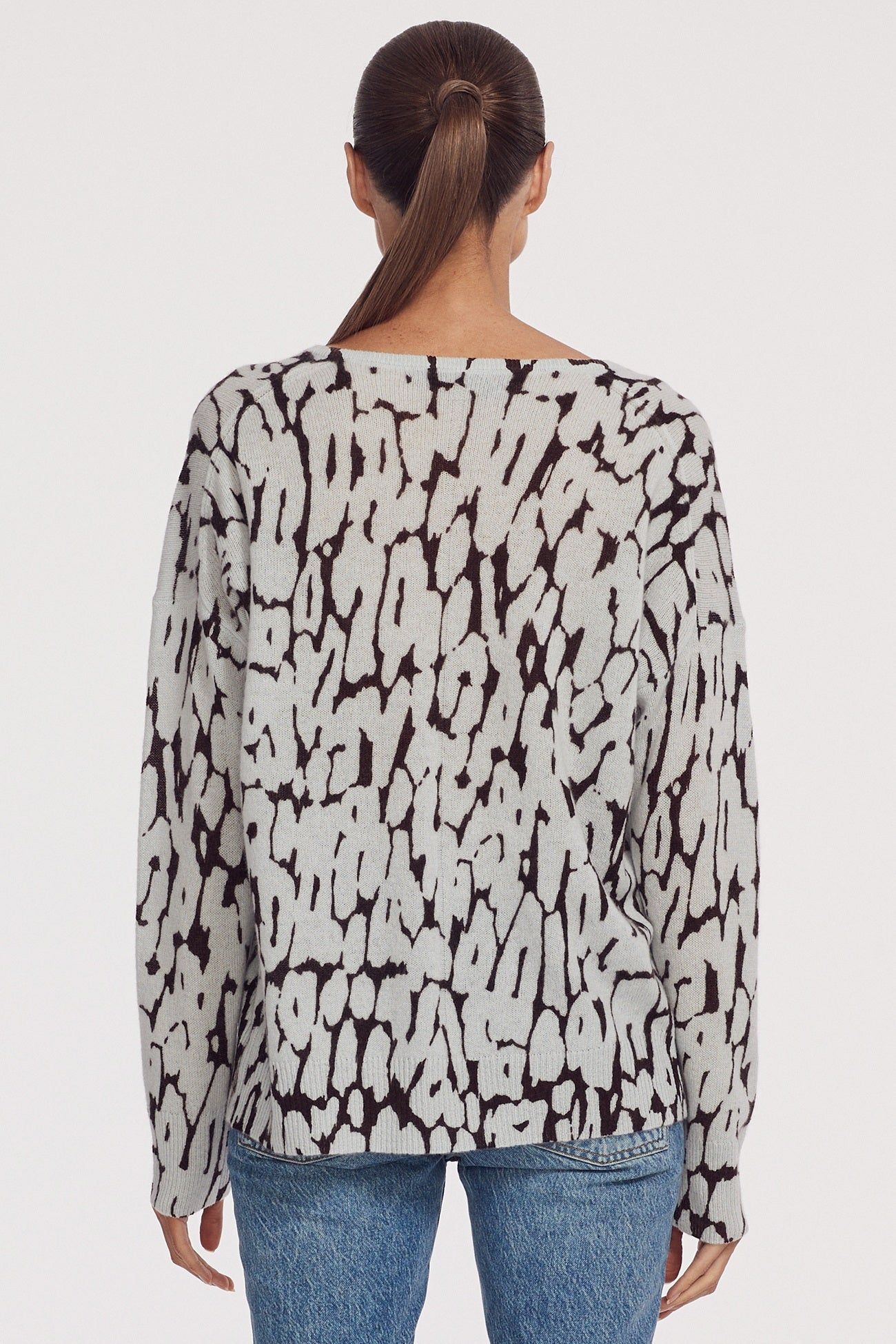 ELYZA PRINTED V-NECK sold by 360 Cashmere product image thumbnail 3