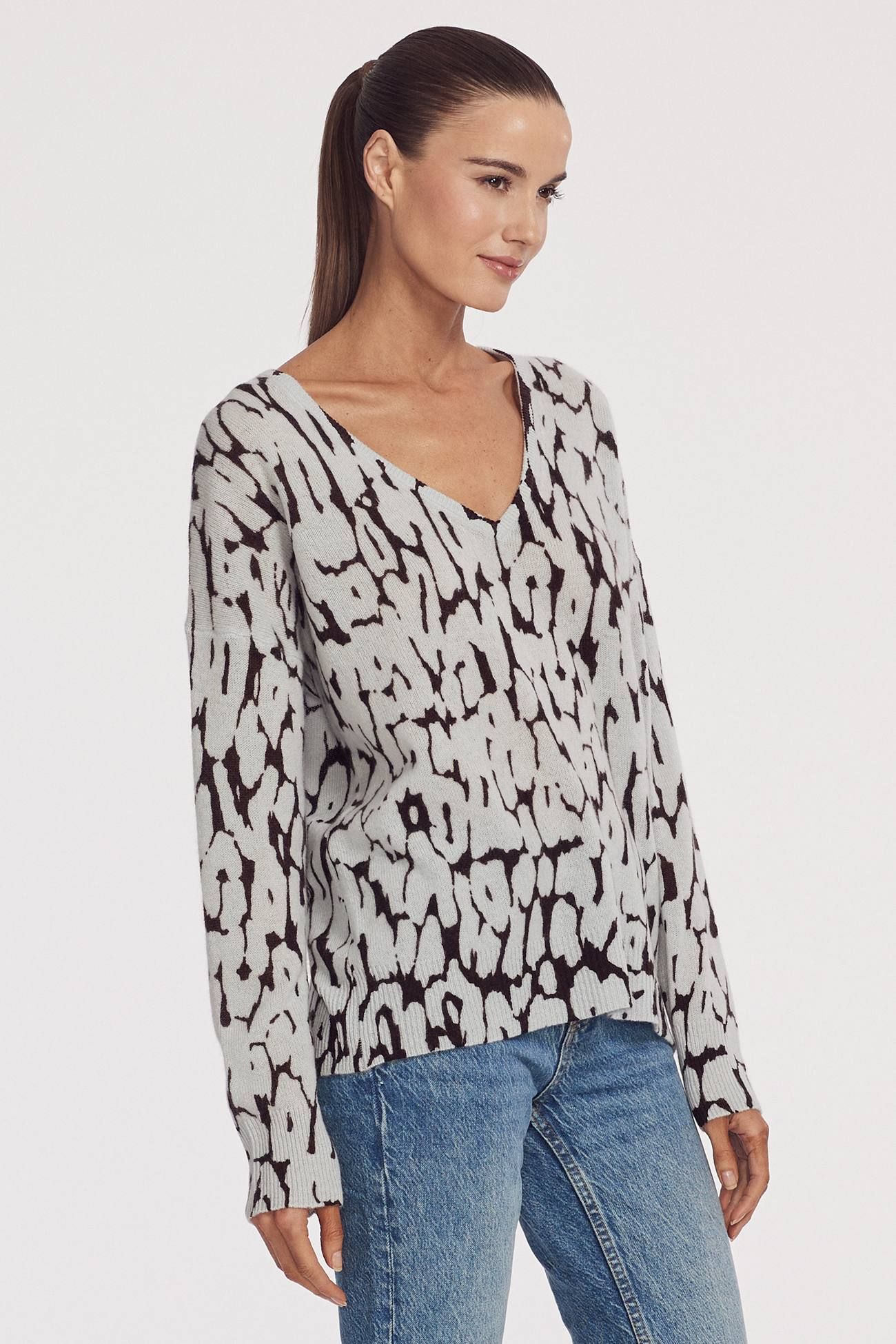 ELYZA PRINTED V-NECK sold by 360 Cashmere product image thumbnail 2