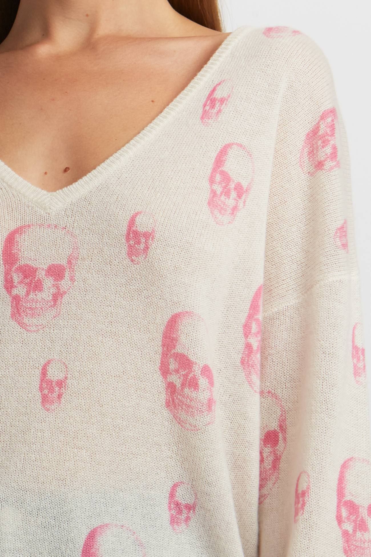 BRIANA SKULL V-NECK sold by 360 Cashmere product image thumbnail 4