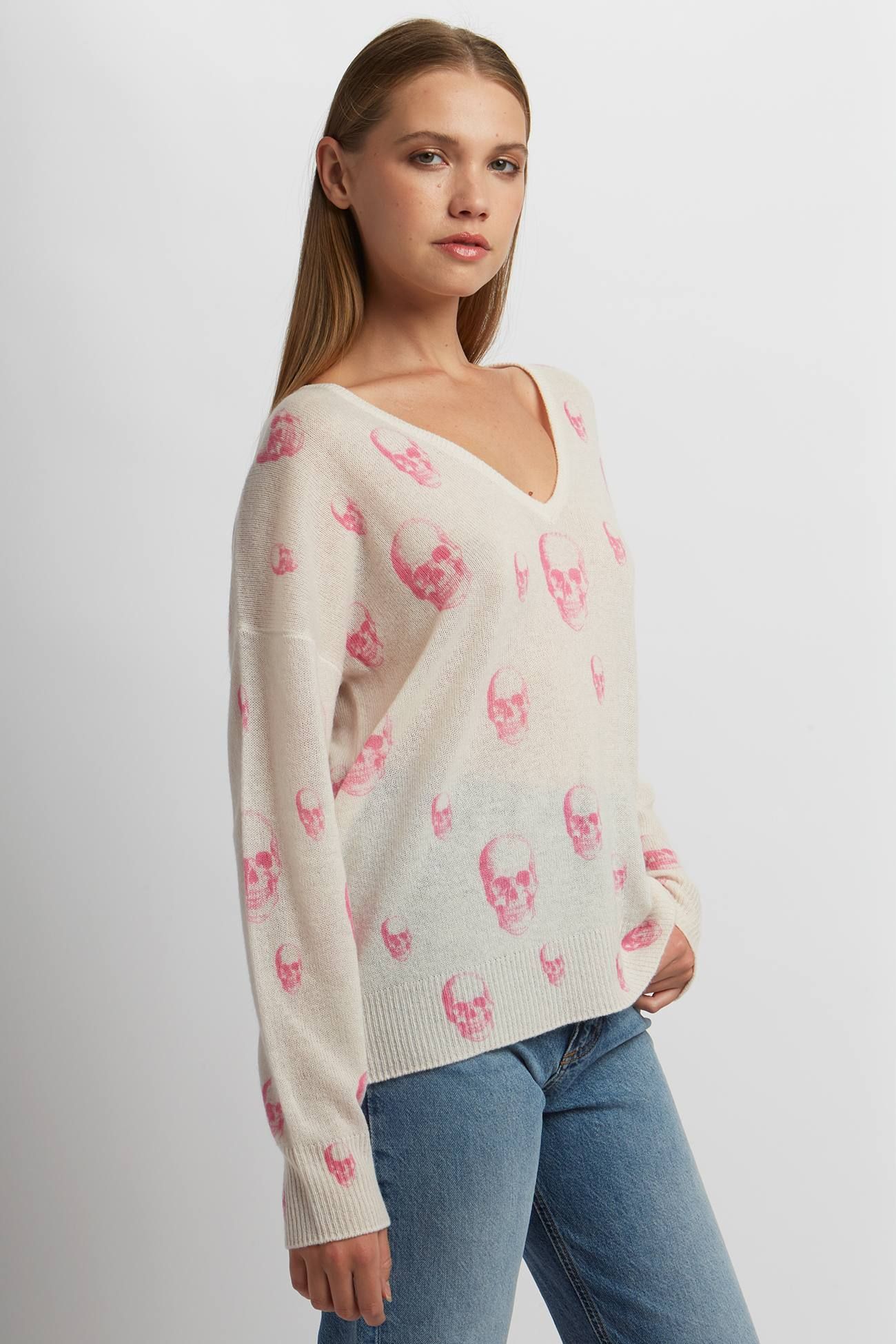 BRIANA SKULL V-NECK sold by 360 Cashmere product image thumbnail 2