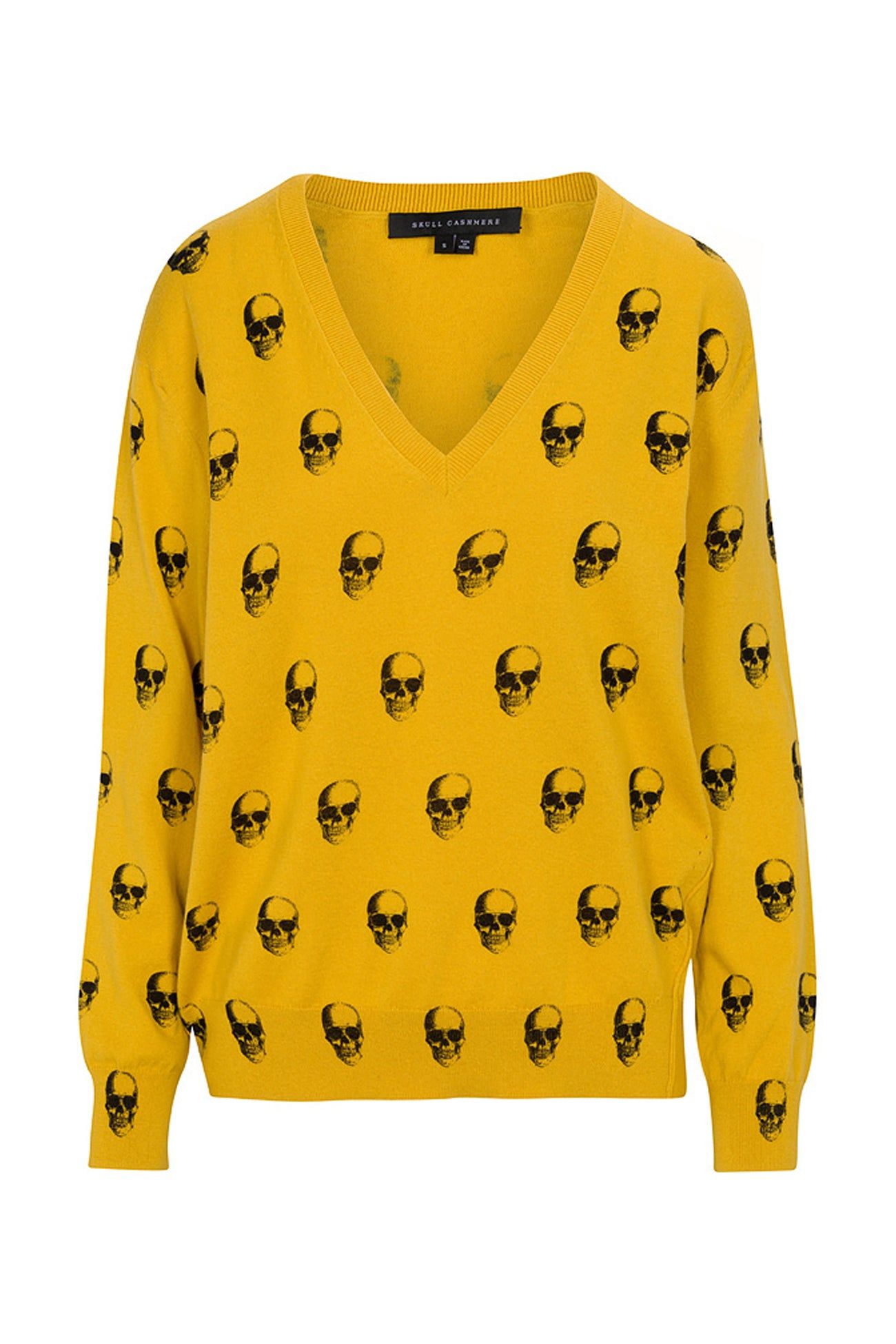 LUCETTE SKULL V-NECK sold by 360 Cashmere