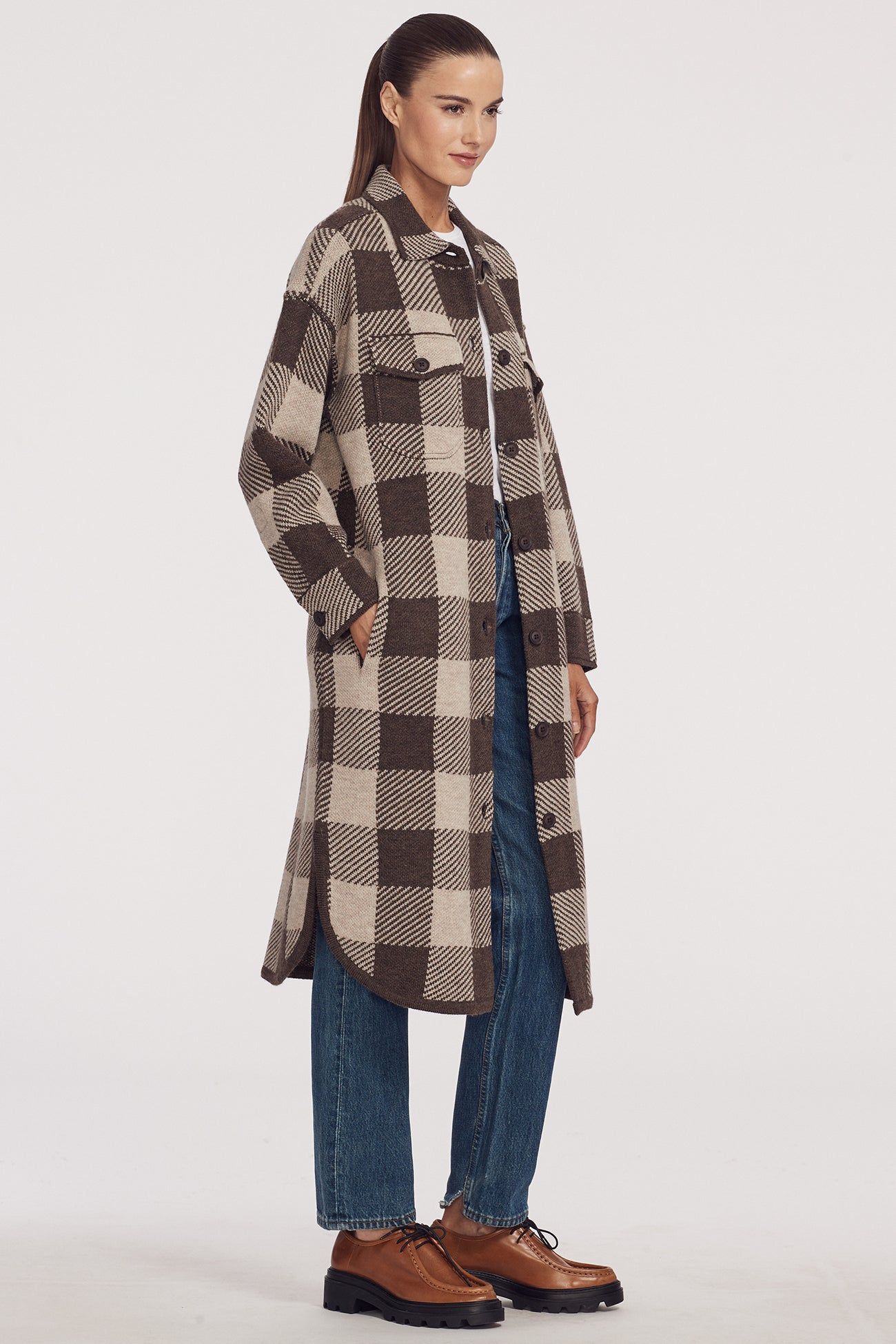 INDIGO LONGLINE COAT sold by 360 Cashmere product image thumbnail 2