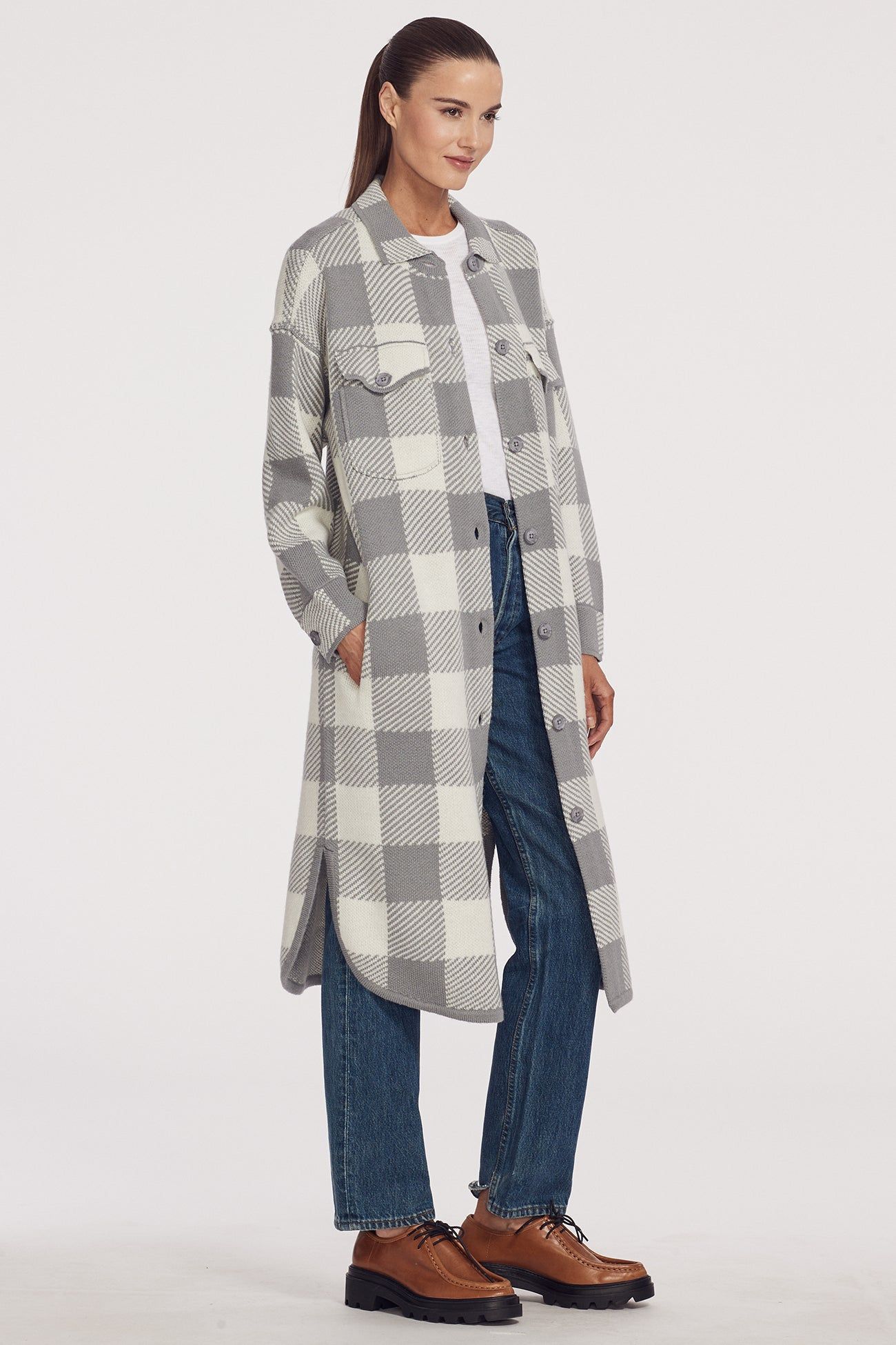 INDIGO LONGLINE COAT sold by 360 Cashmere product image thumbnail 5