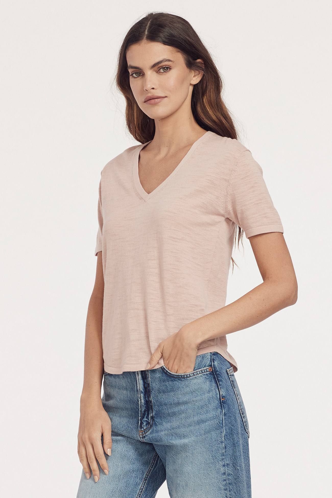 TINA V-NECK T-SHIRT sold by 360 Cashmere product image thumbnail 6