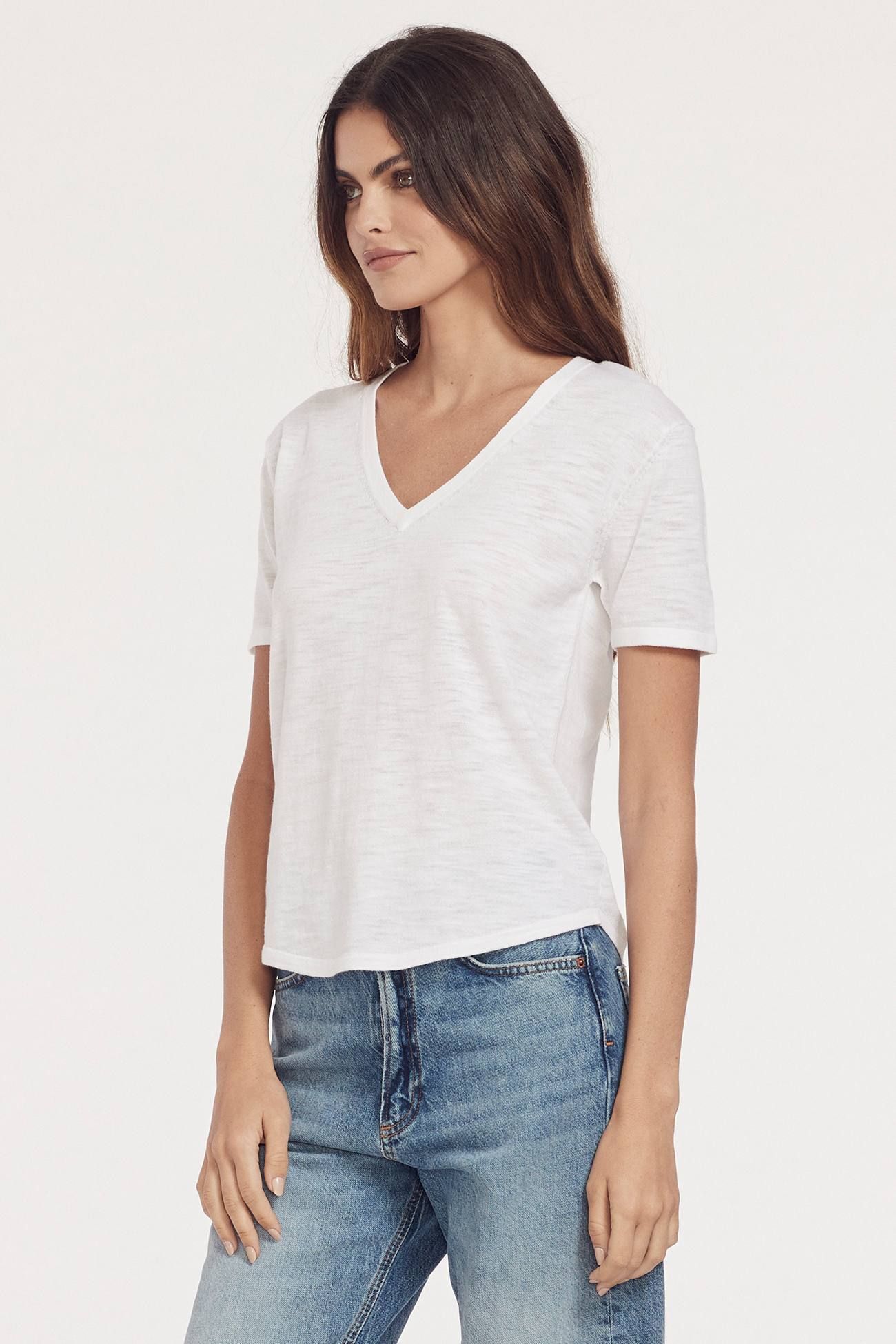 TINA V-NECK T-SHIRT sold by 360 Cashmere product image thumbnail 2