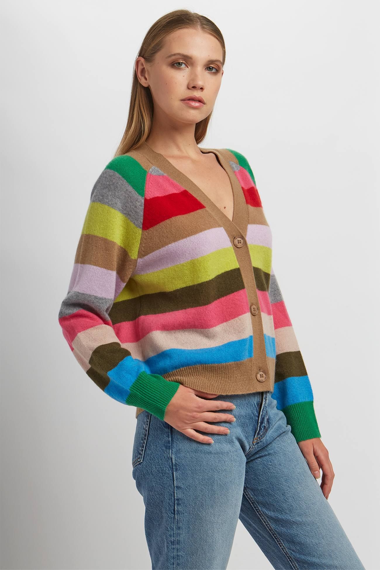 STEPHANIE STRIPED CARDIGAN sold by 360 Cashmere product image thumbnail 2