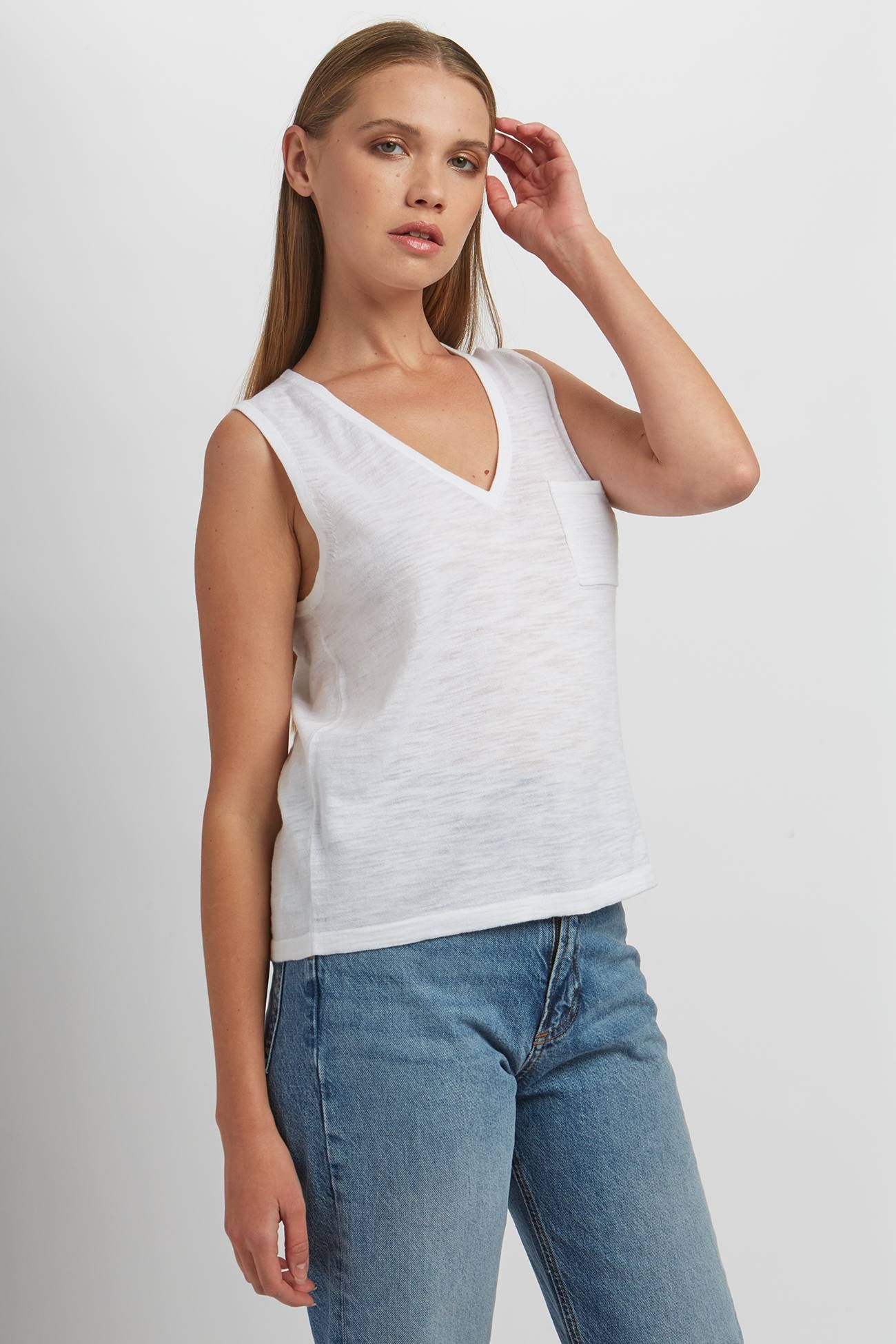 LUMI V-NECK TANK sold by 360 Cashmere product image thumbnail 2