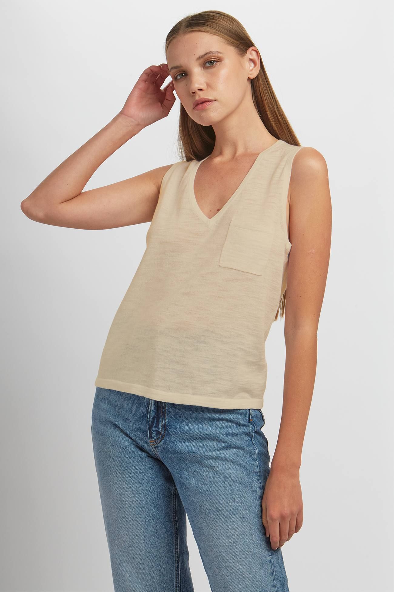 LUMI V-NECK TANK sold by 360 Cashmere product image thumbnail 5