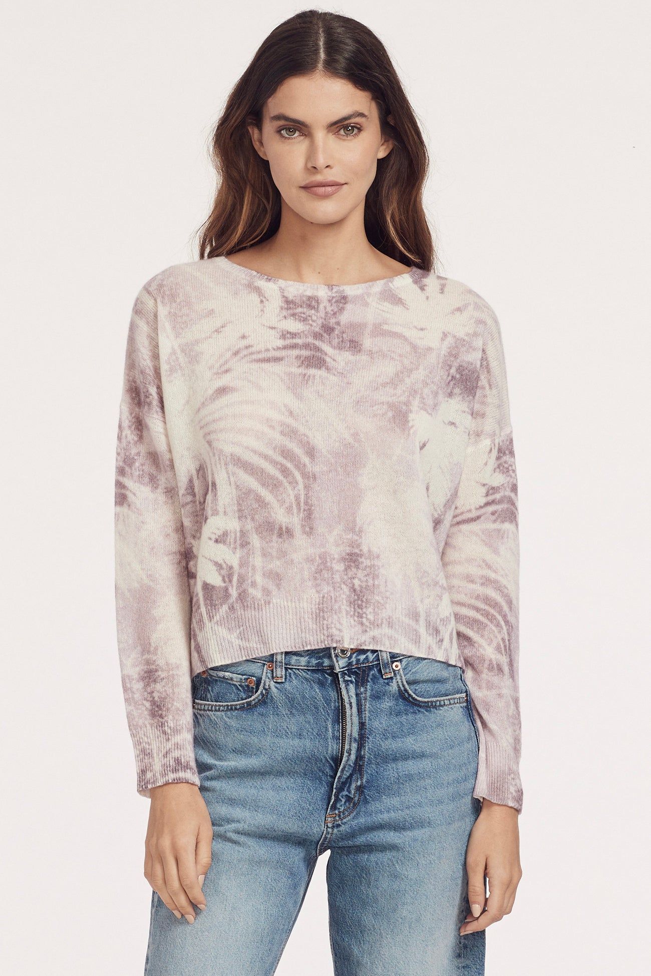 PAULINE PRINTED CREW sold by 360 Cashmere