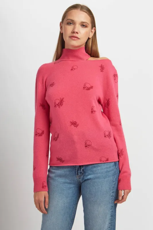 LYLA SKULL TURTLENECK made by 360 Cashmere