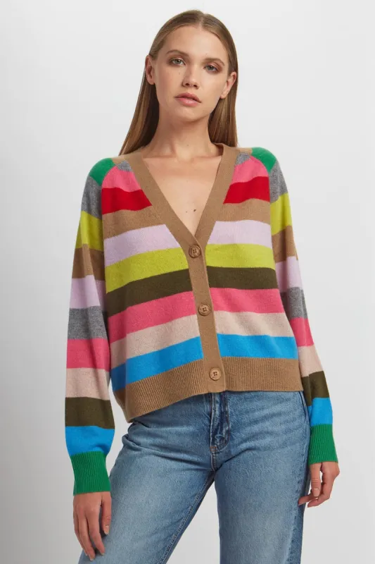 STELLA STRIPED CARDIGAN sold by 360 Cashmere