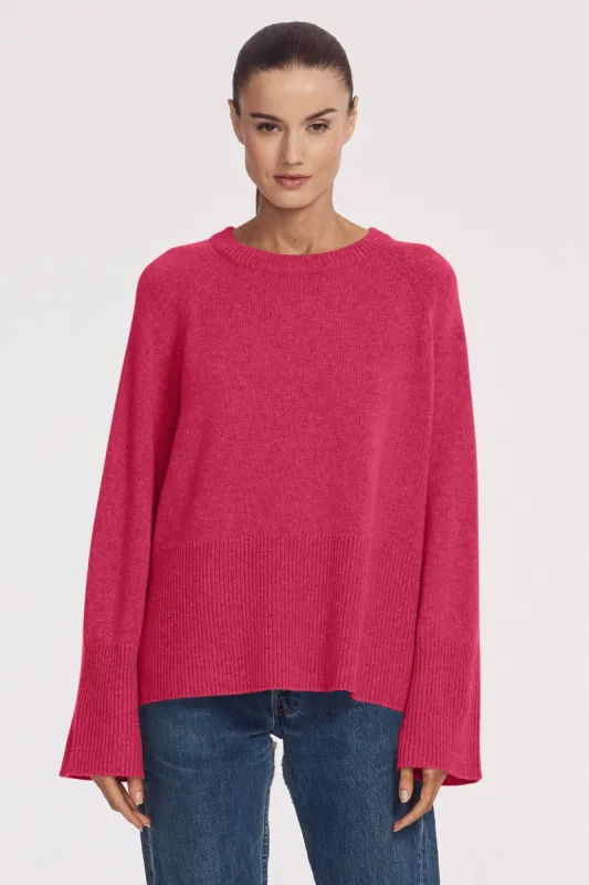 KRYSTAL BELL SLEEVE CREW made by 360 Cashmere