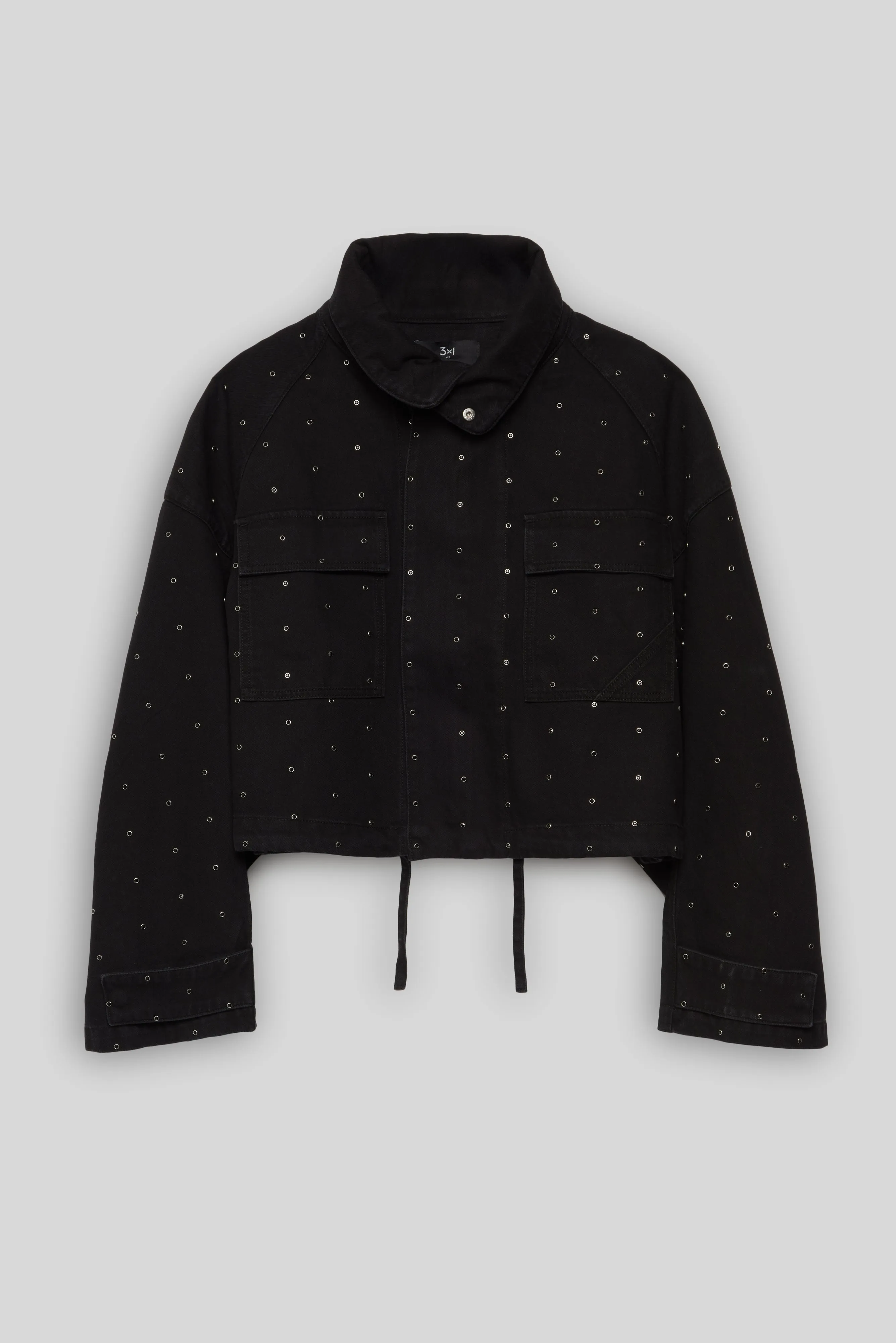 PARKA CROP | SOLID BLACK/STUDS sold by 3x1 product image thumbnail 2