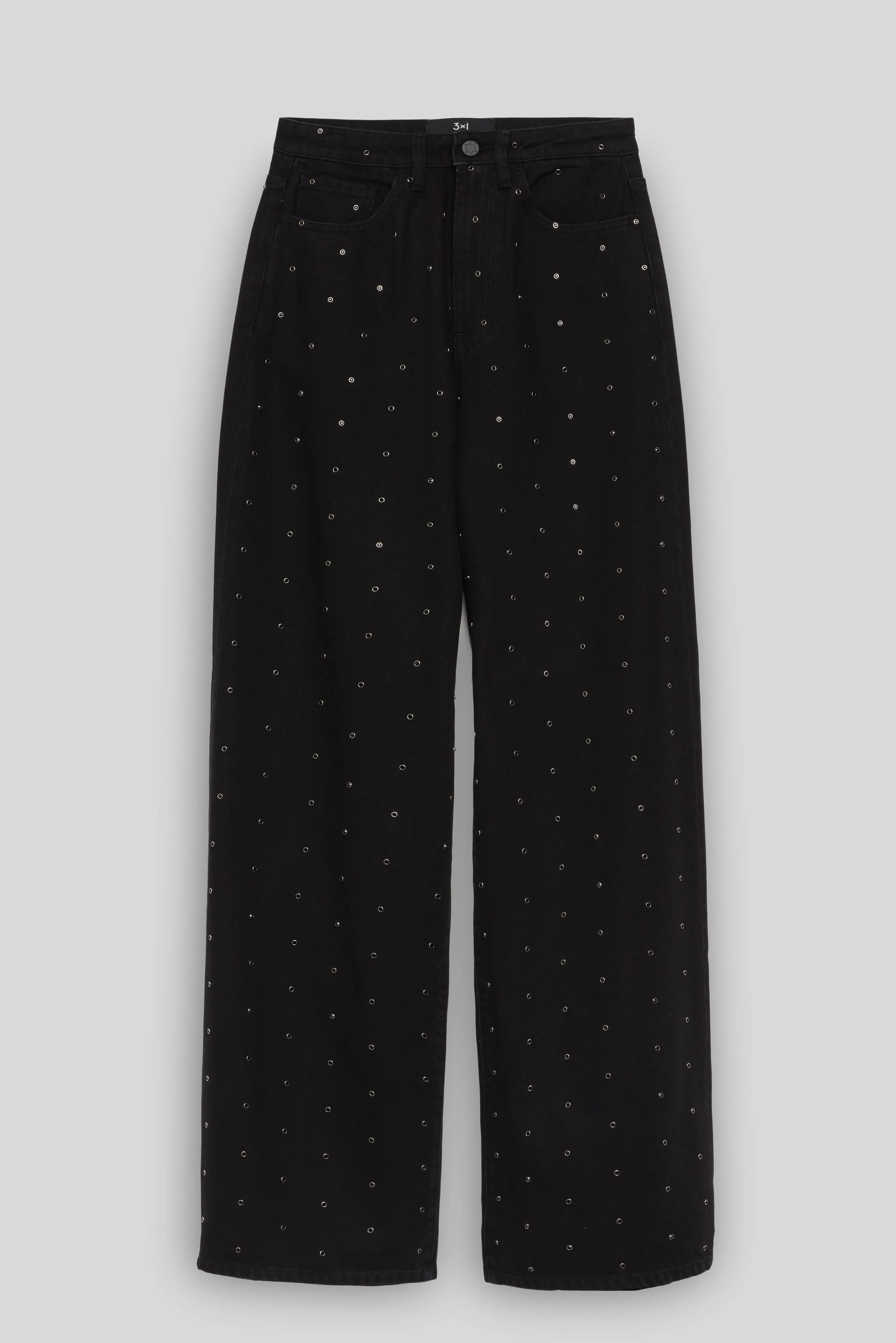 FLIP JEAN | SOLID BLACK STUDS sold by 3x1