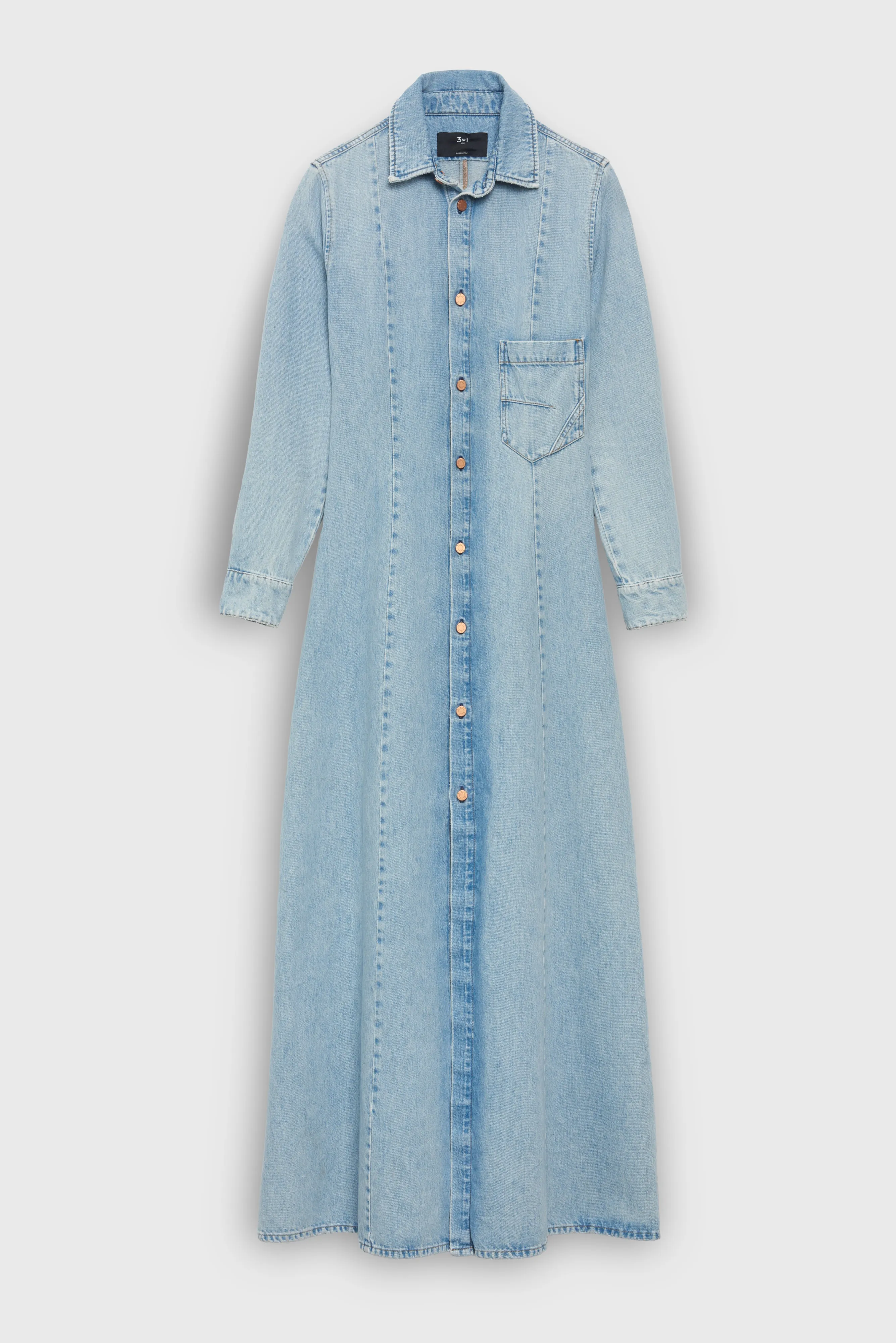 MARINA SLIM LONG DRESS | ARTIC BLUE sold by 3x1 product image thumbnail 3