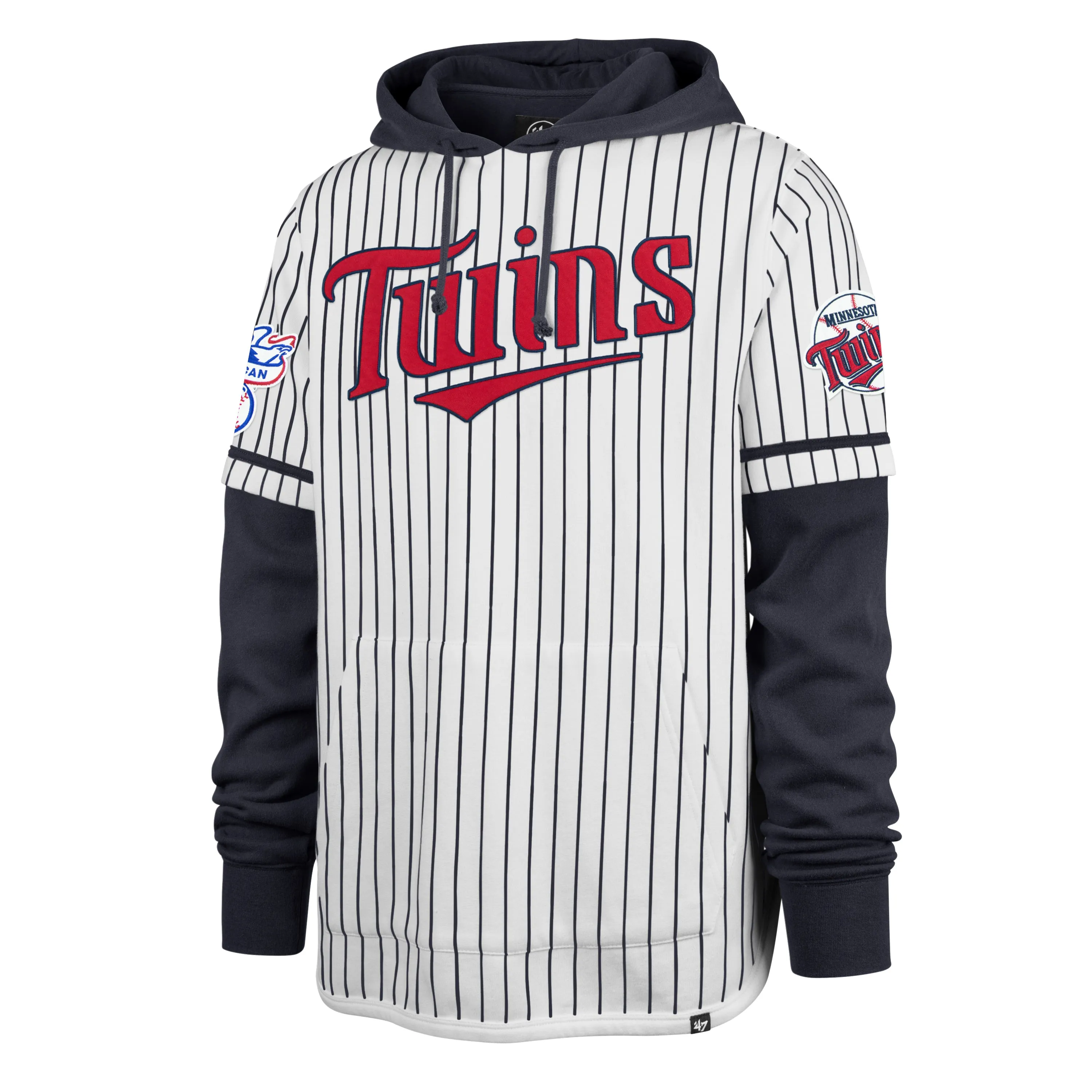 MINNESOTA TWINS COOPERSTOWN PINSTRIPE DOUBLE HEADER '47 SHORTSTOP PULLOVER HOOD sold by 47