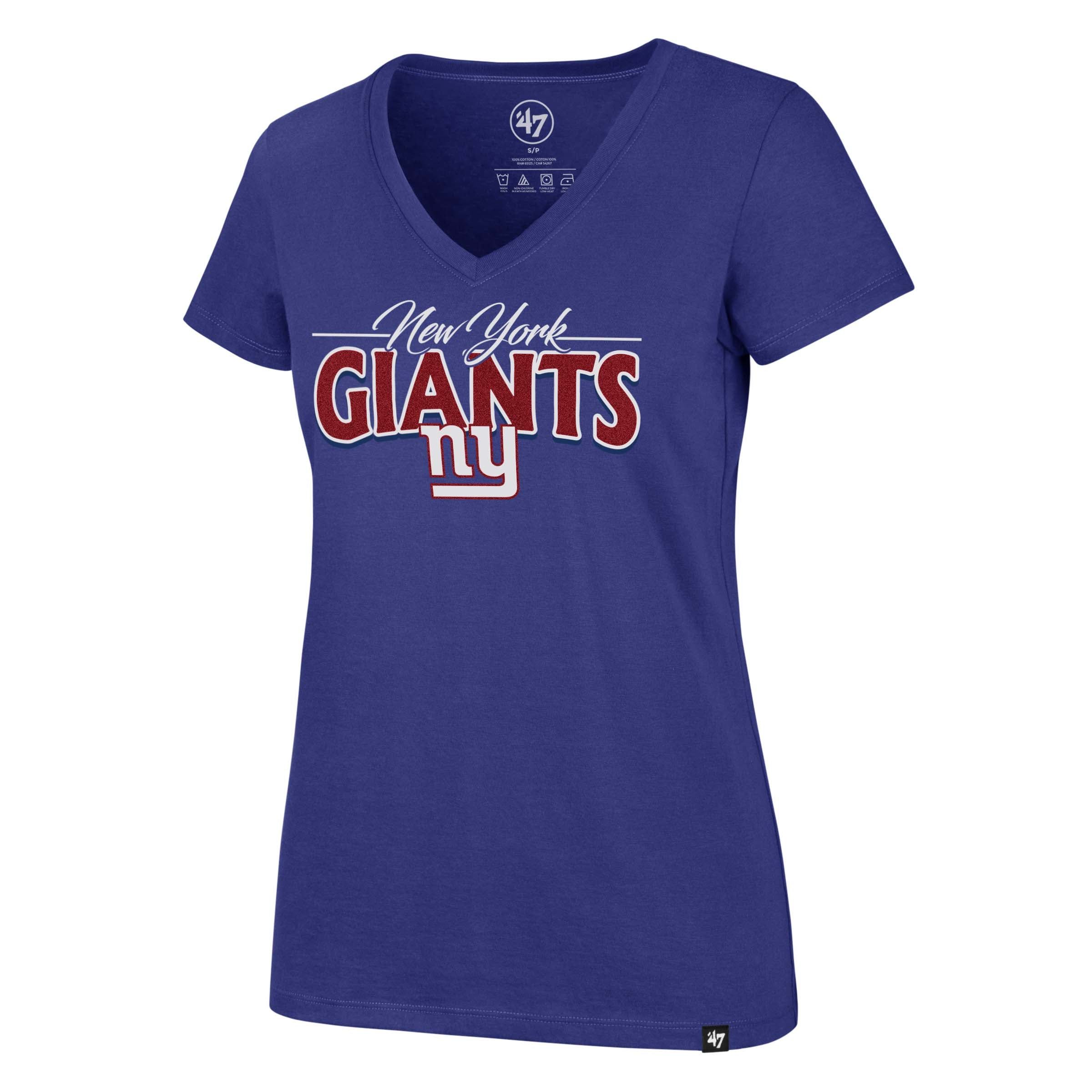 NEW YORK GIANTS GLIMMER ON '47 ULTRA RIVAL V-NECK TEE WOMENS sold by 47